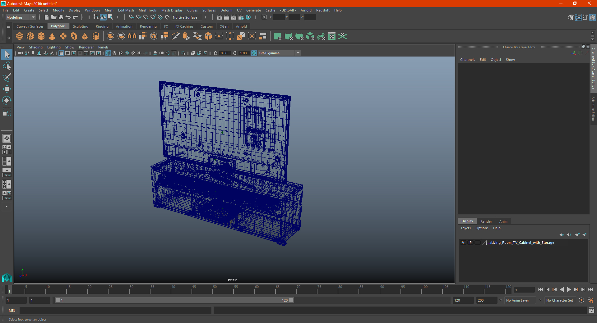 3D model Living Room TV Cabinet with Storage