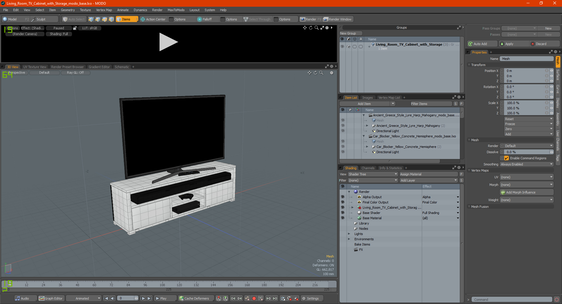 3D model Living Room TV Cabinet with Storage