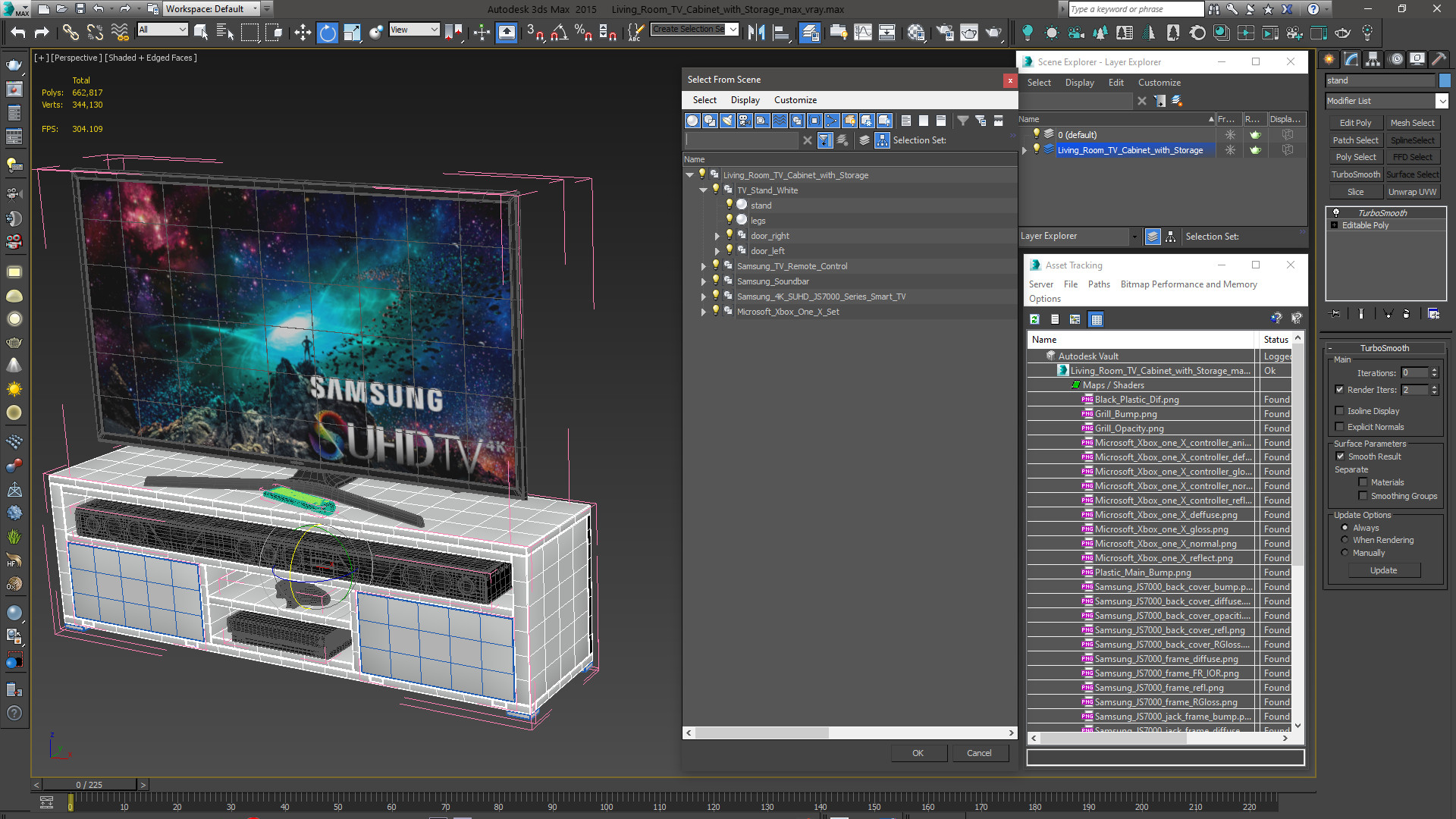 3D model Living Room TV Cabinet with Storage
