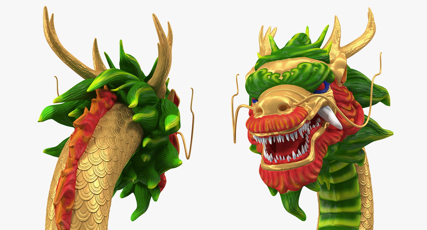 3D model Colorful Chinese Dragon Rigged