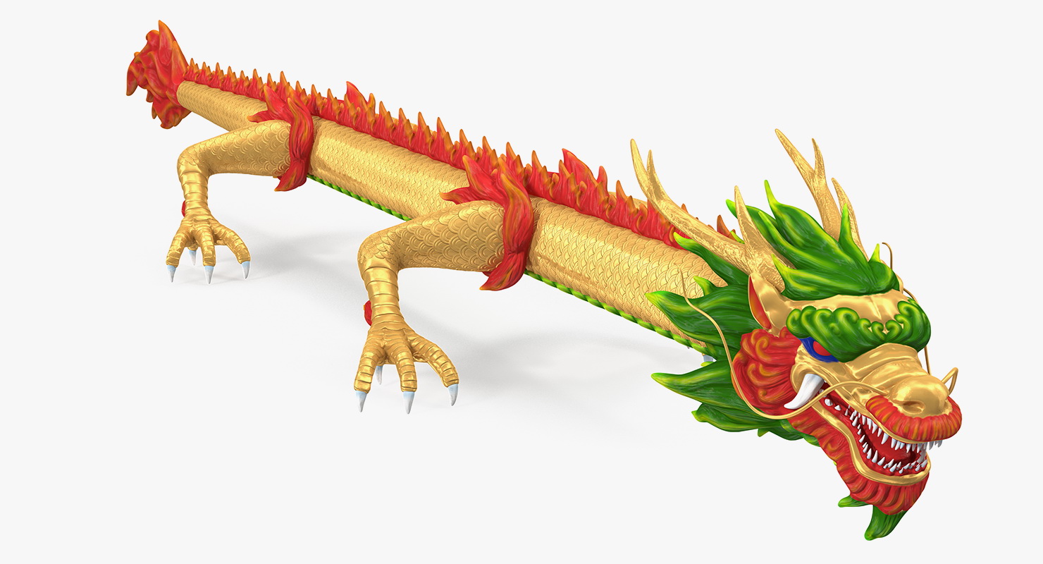3D model Colorful Chinese Dragon Rigged