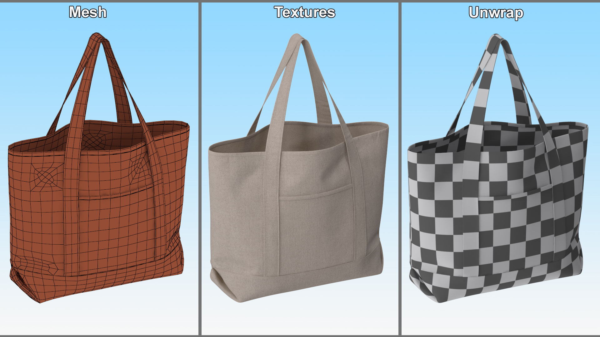 3D Canvas Tote Bag Hanging model
