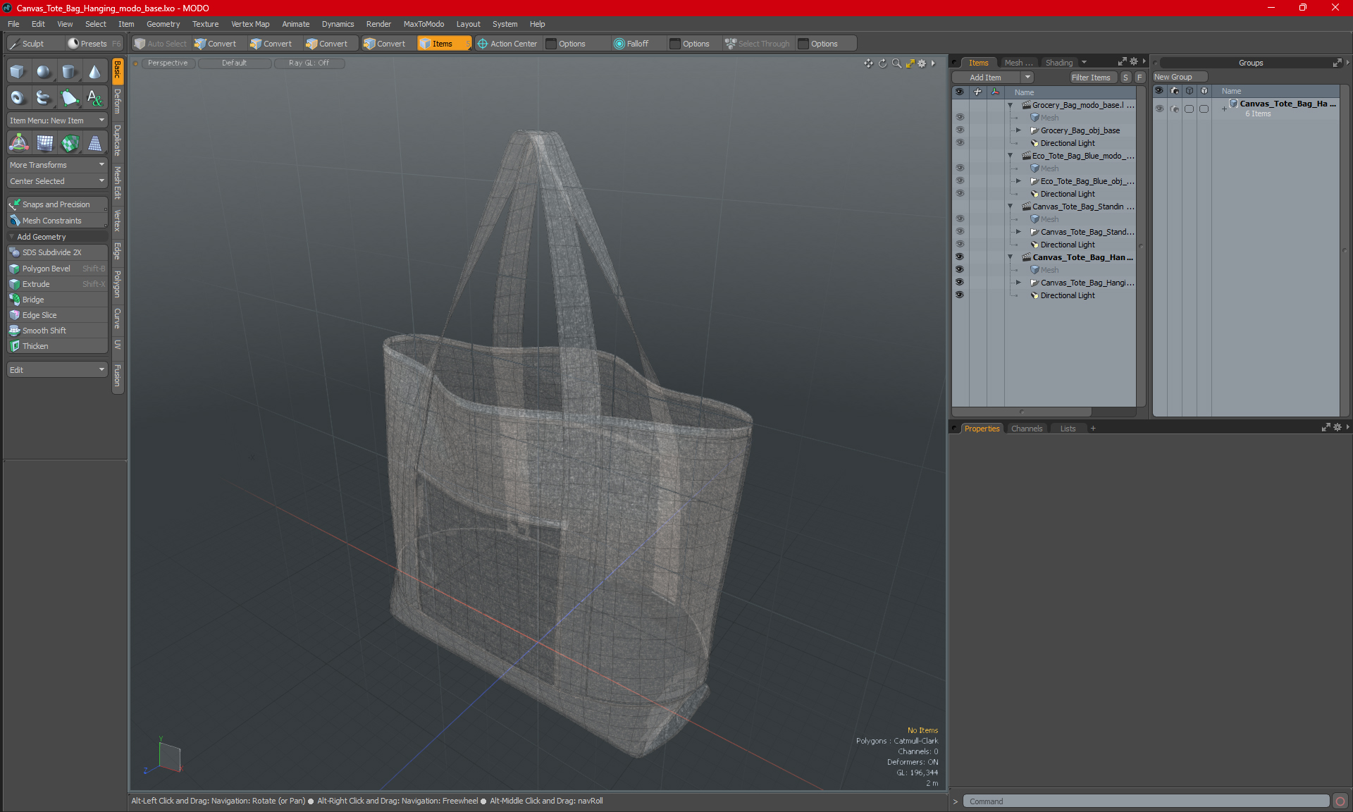 3D Canvas Tote Bag Hanging model