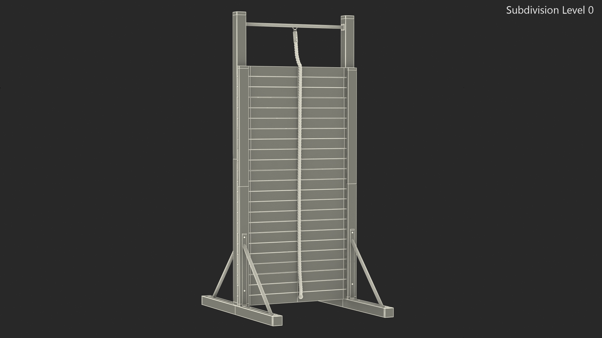 3D model Obstacle Course Wall with Rope