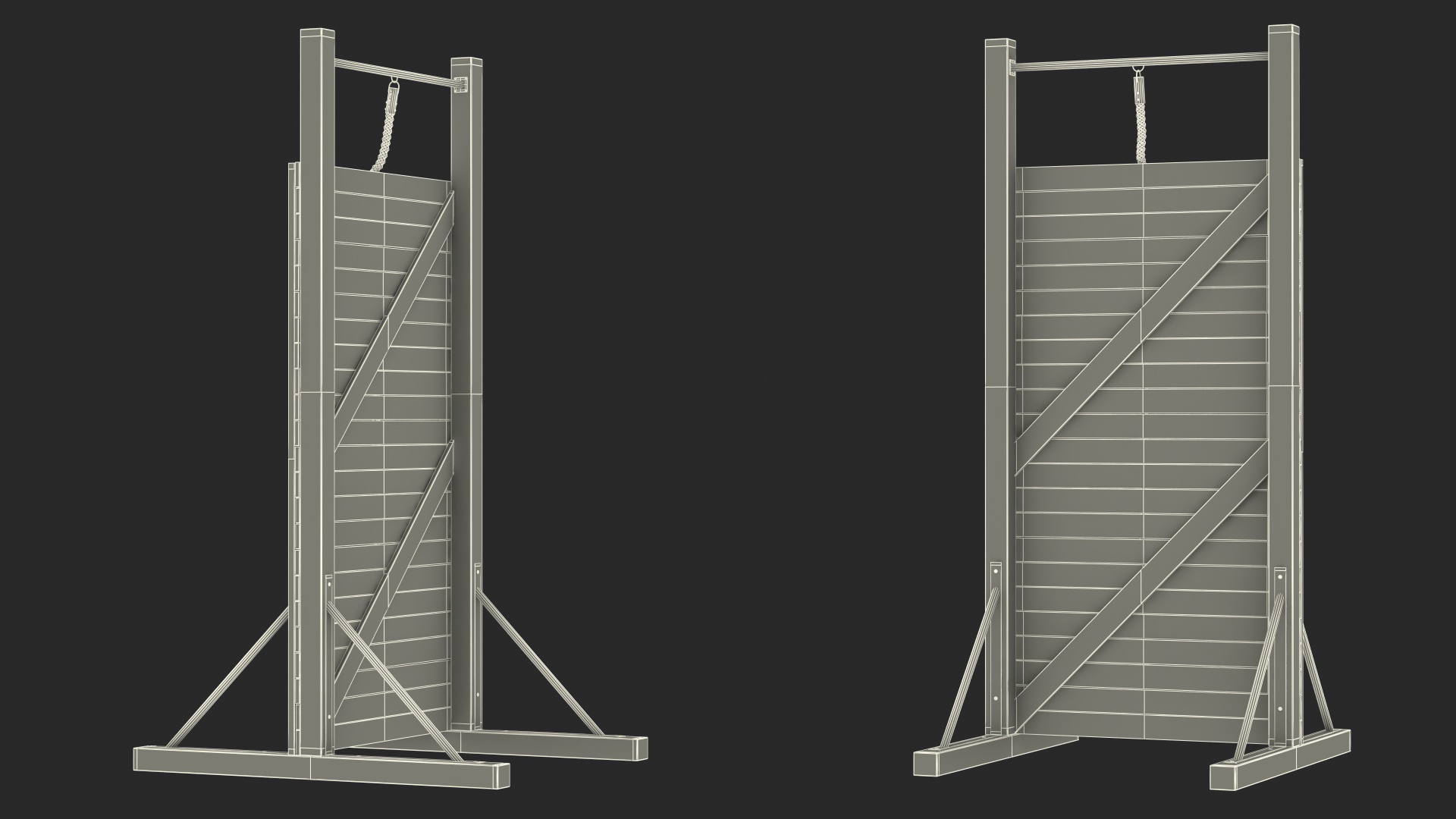 3D model Obstacle Course Wall with Rope