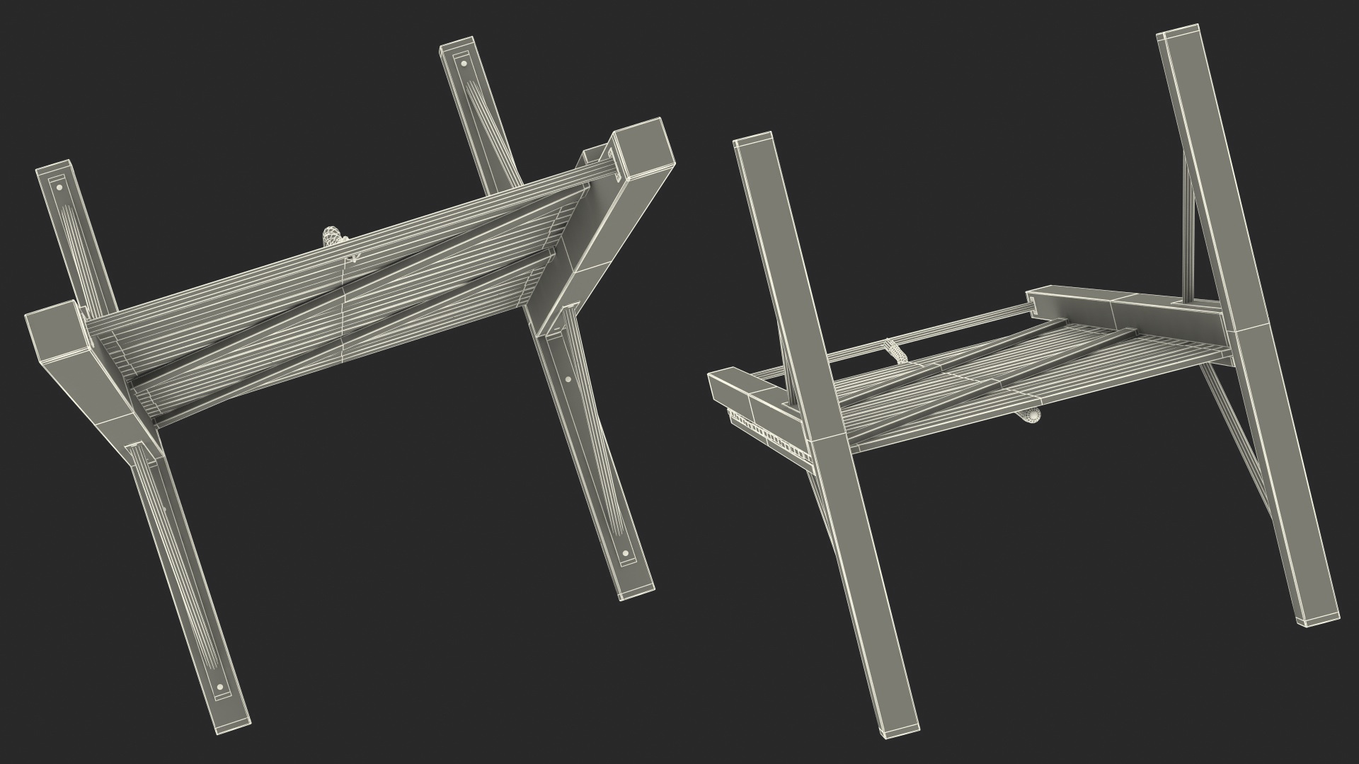 3D model Obstacle Course Wall with Rope