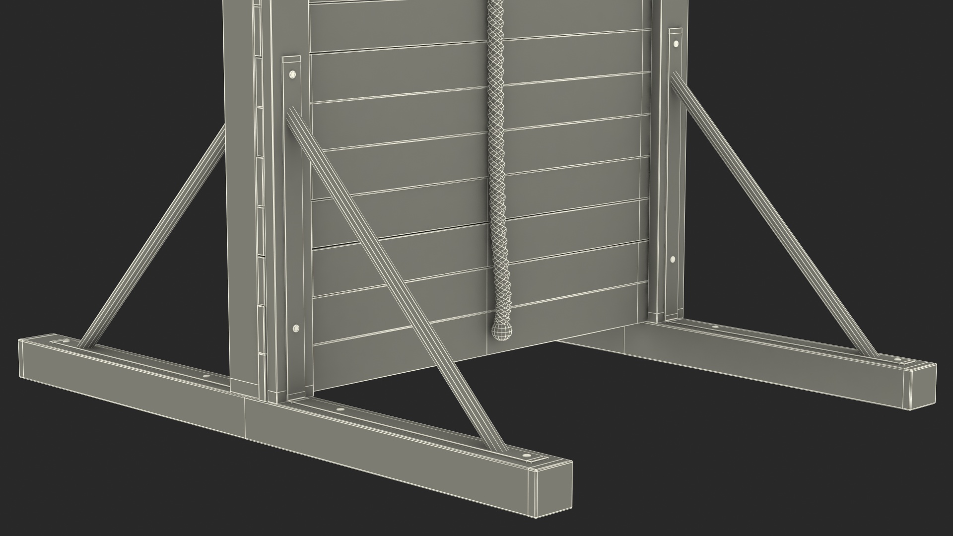 3D model Obstacle Course Wall with Rope