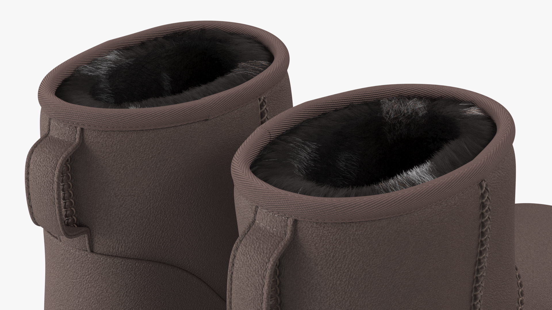 UGG Australia Womens Classic Mini Boots Fur Brown 3D model