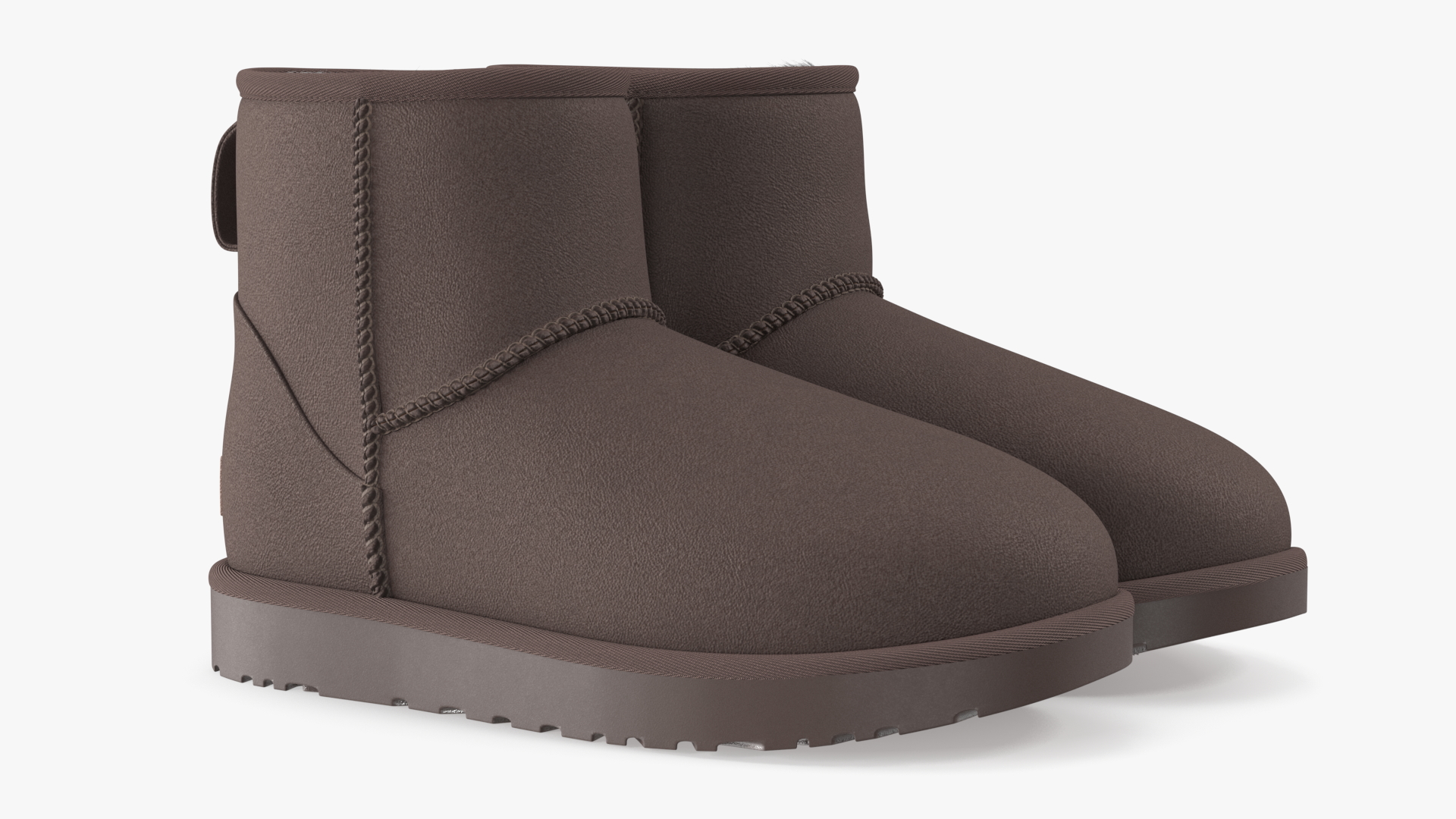 UGG Australia Womens Classic Mini Boots Fur Brown 3D model