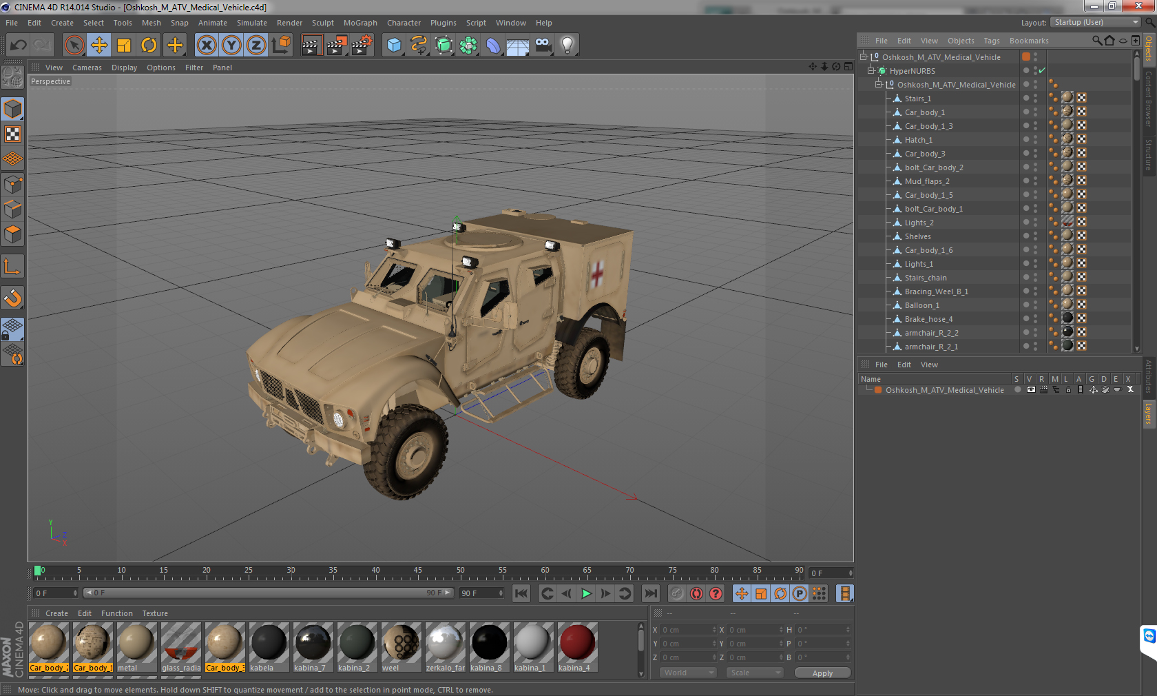 Oshkosh M ATV Medical Vehicle 3D model