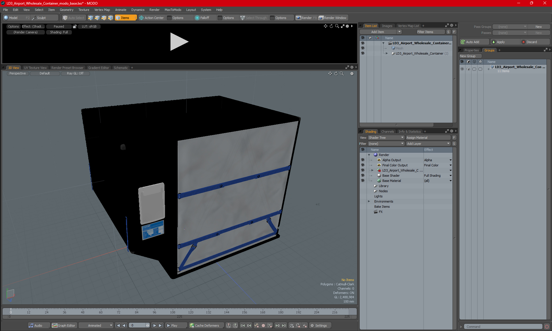 3D LD3 Airport Wholesale Container