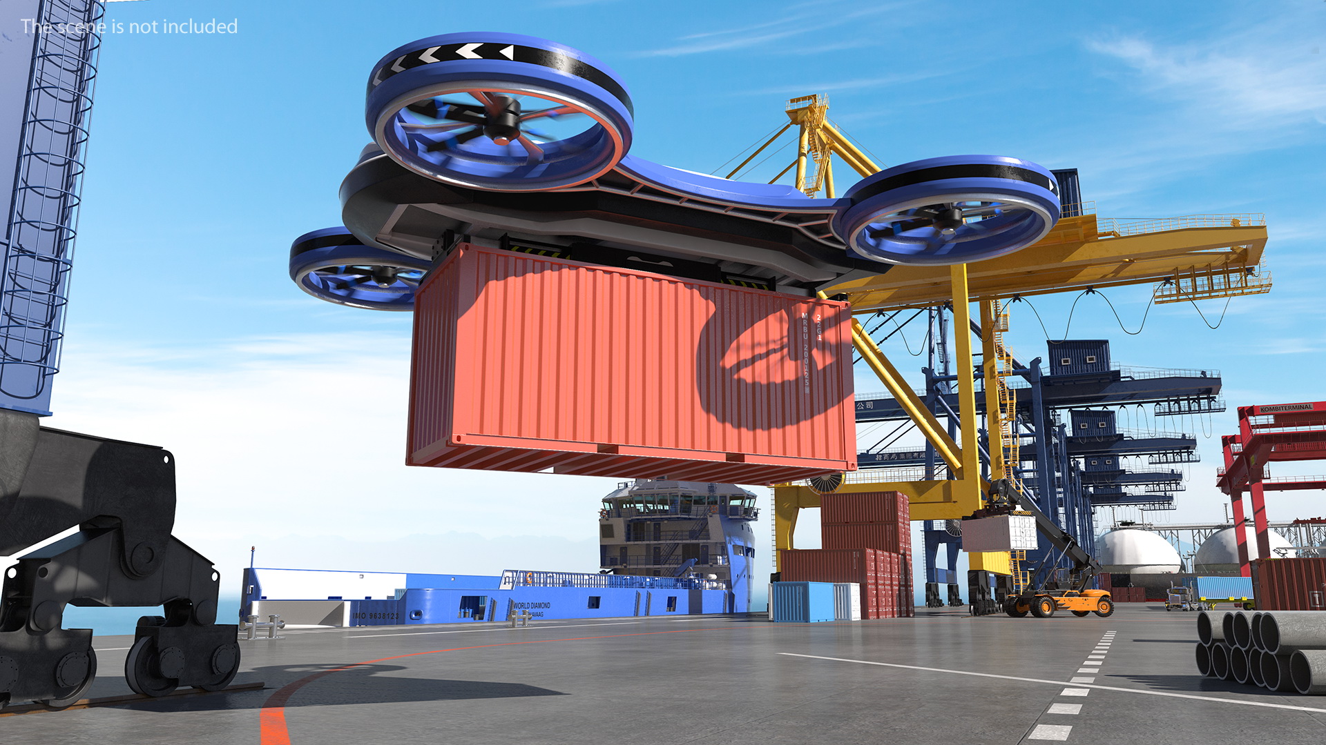 3D model Heavy Duty Cargo Quadrocopter Drone