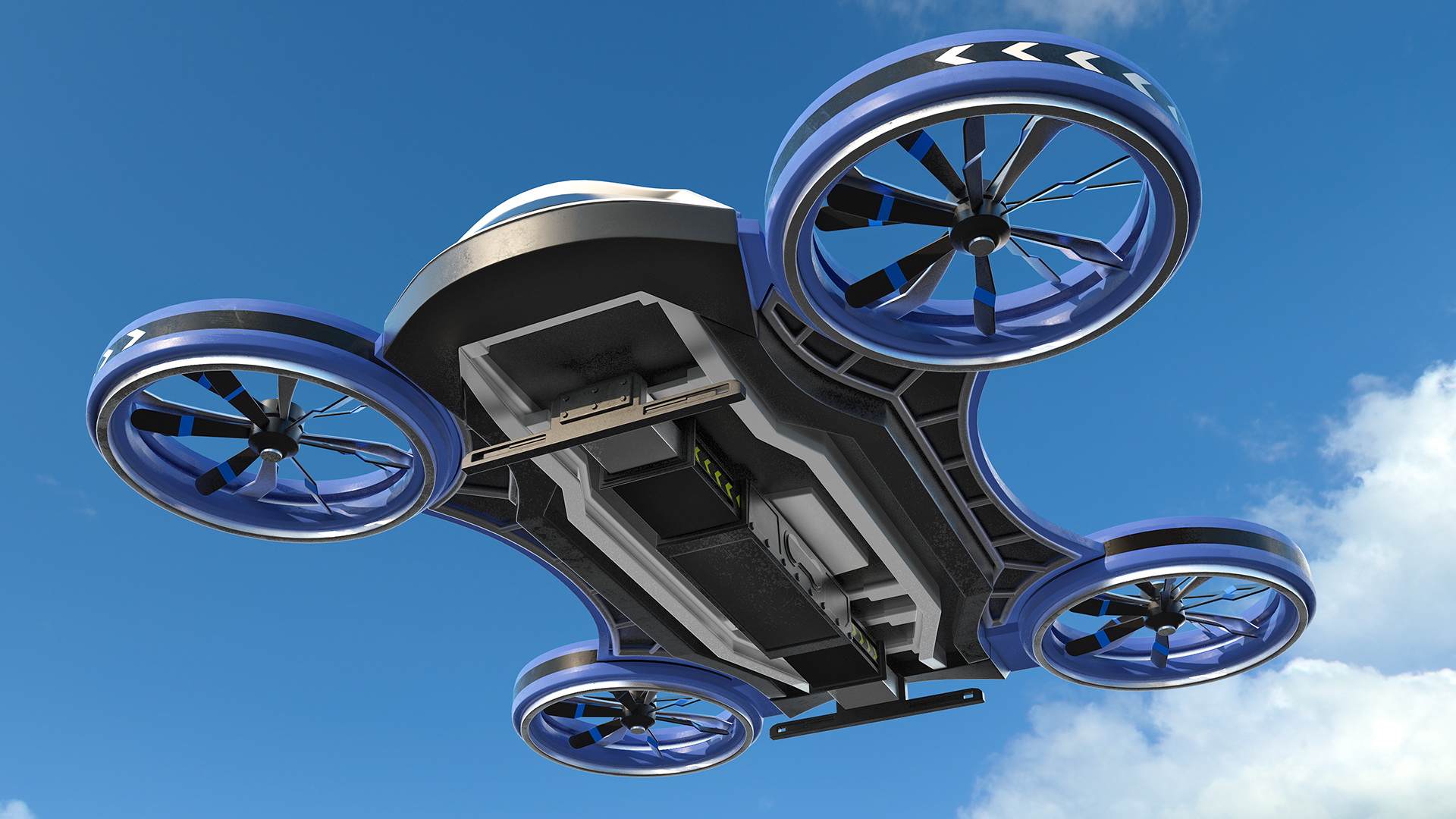 3D model Heavy Duty Cargo Quadrocopter Drone