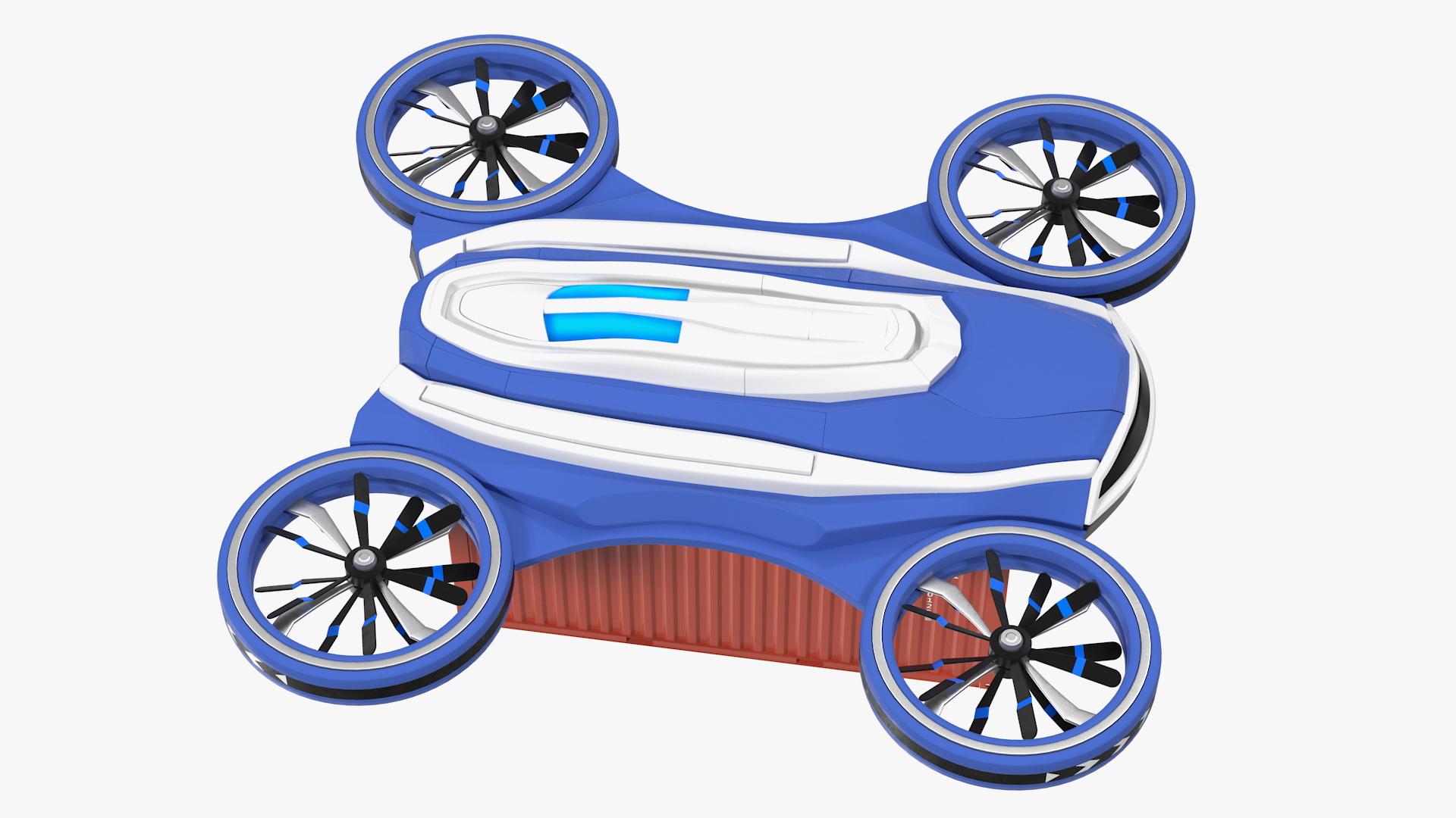 3D model Heavy Duty Cargo Quadrocopter Drone