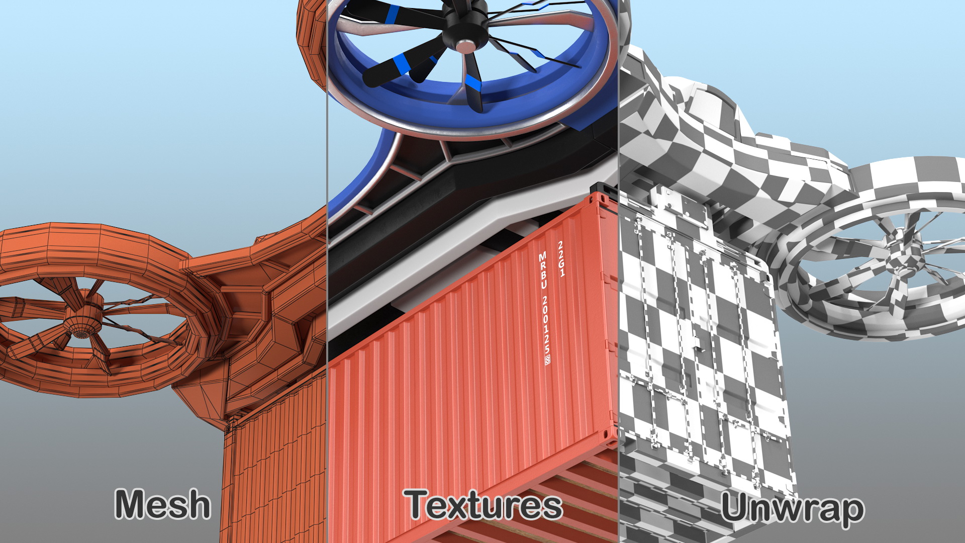 3D model Heavy Duty Cargo Quadrocopter Drone