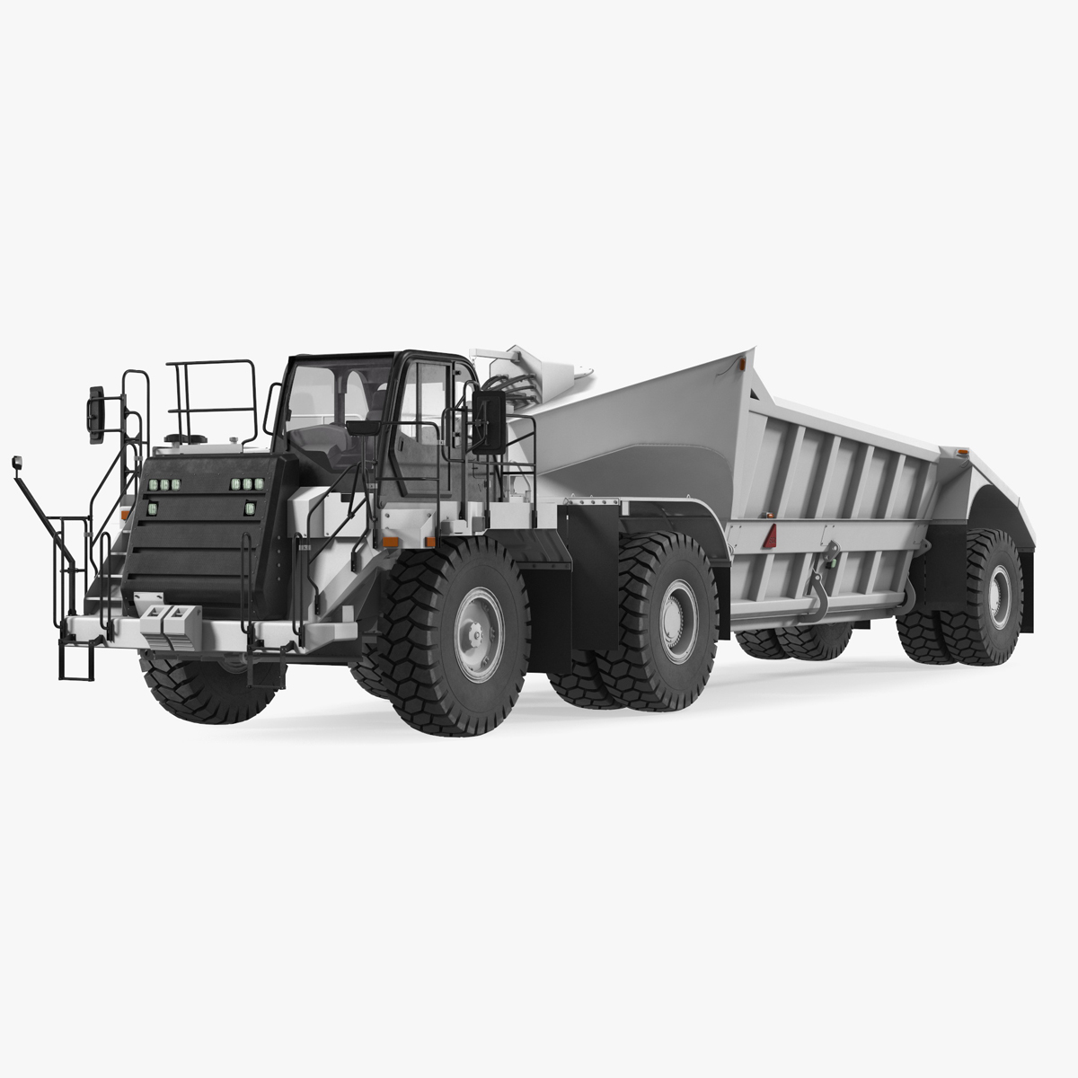 3D model Heavy Duty Dump Trailer Clean Rigged for Maya