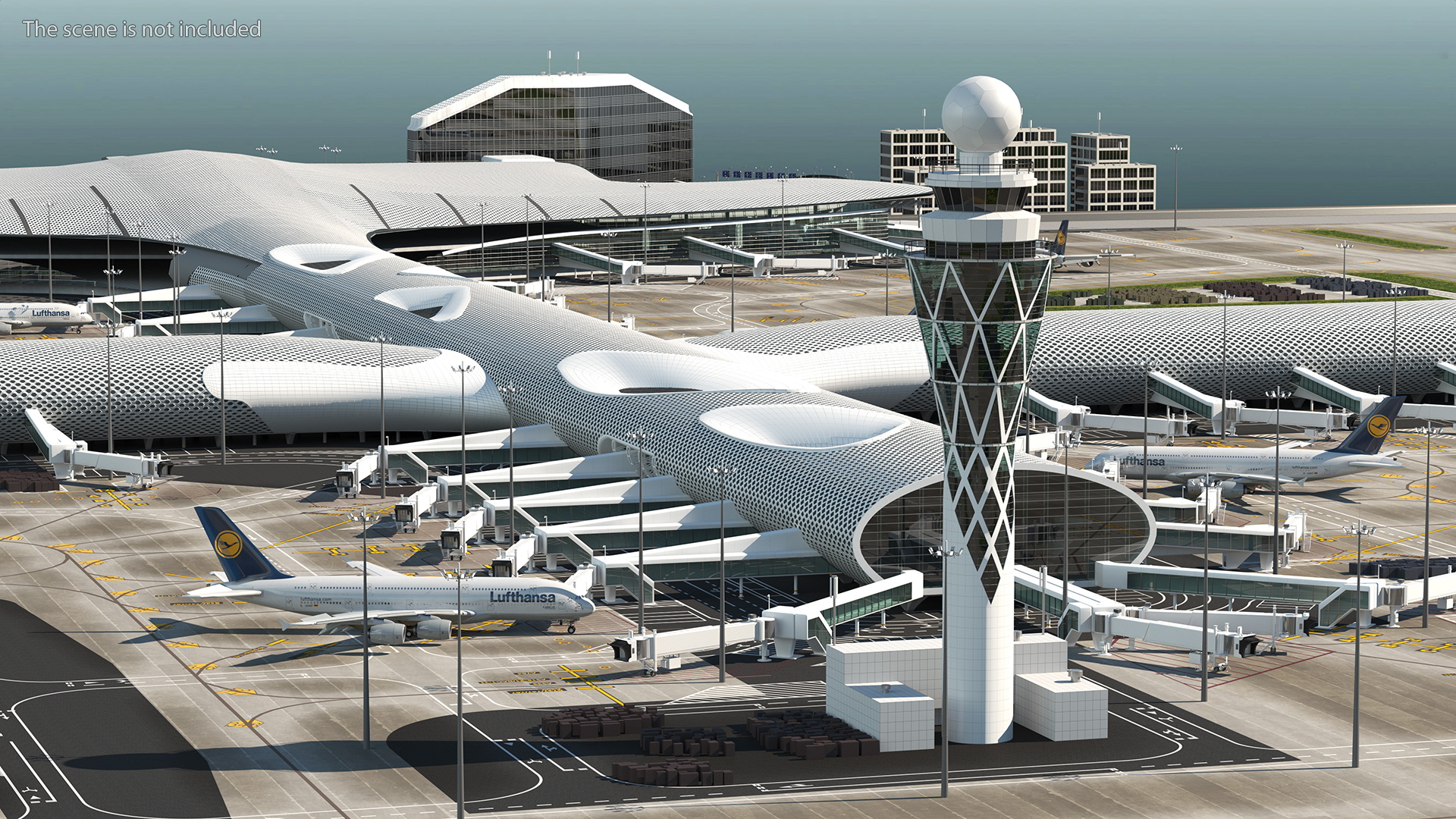 3D Airport Infrastructure With Aircraft