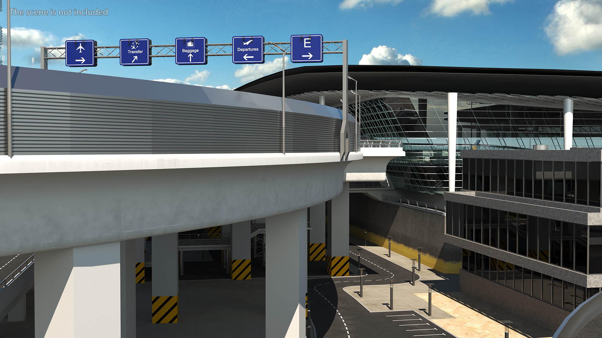 3D Airport Infrastructure With Aircraft