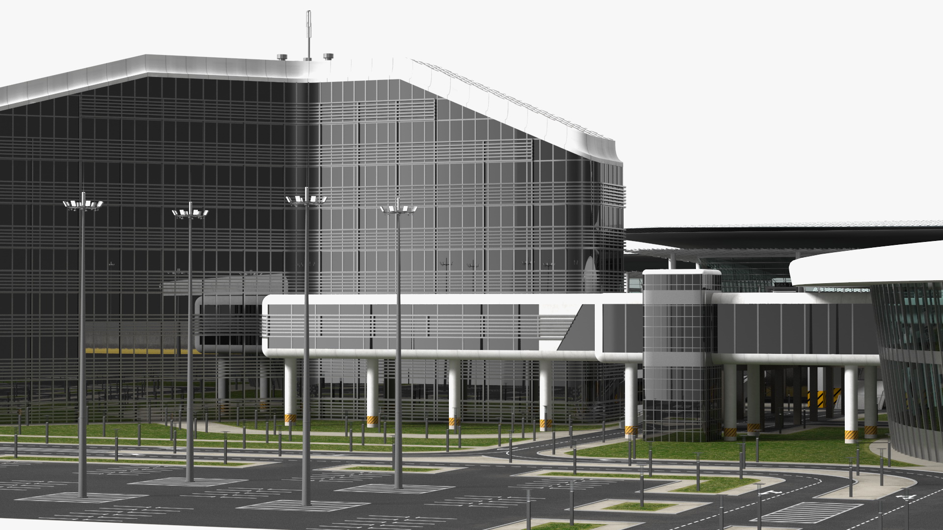3D Airport Infrastructure With Aircraft