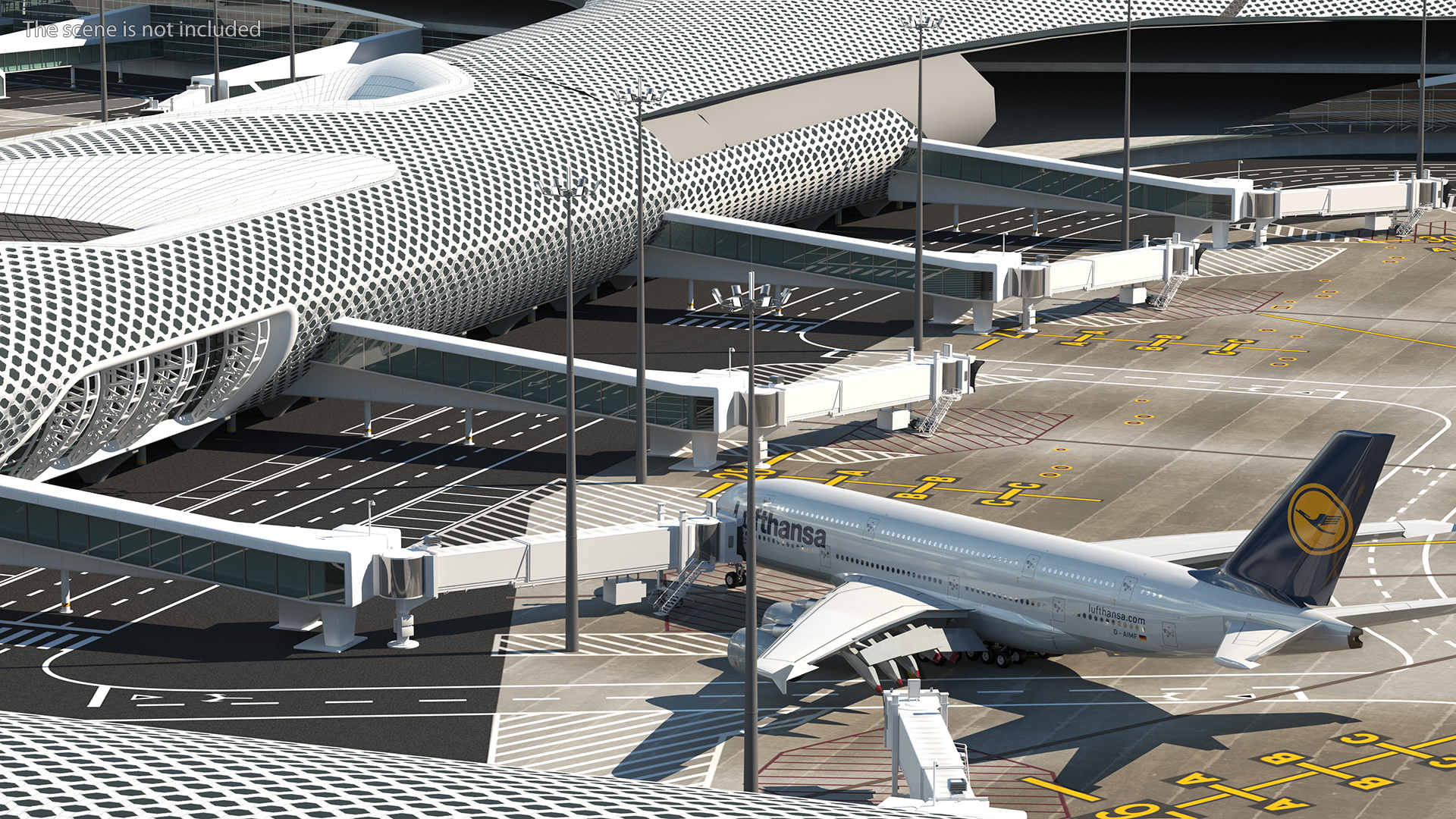 3D Airport Infrastructure With Aircraft