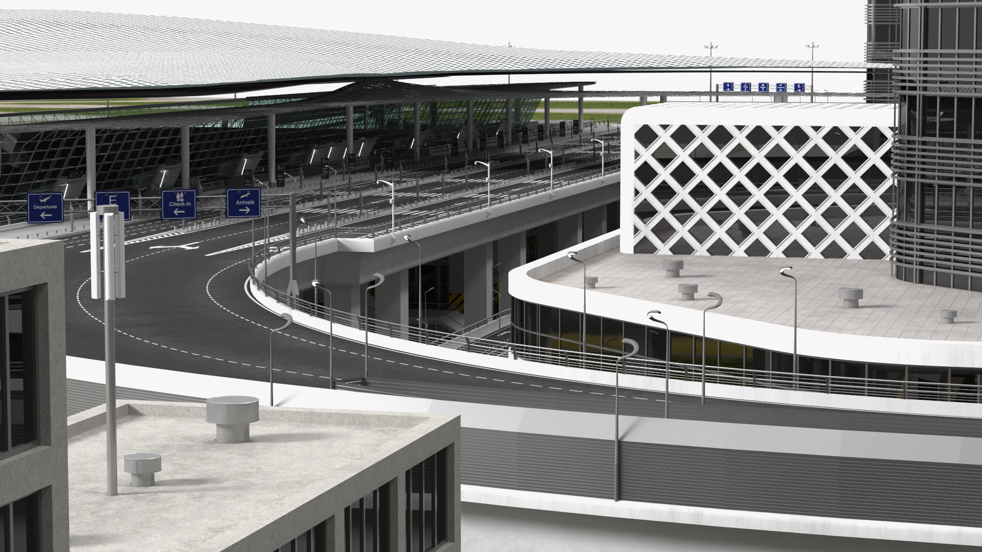 3D Airport Infrastructure With Aircraft