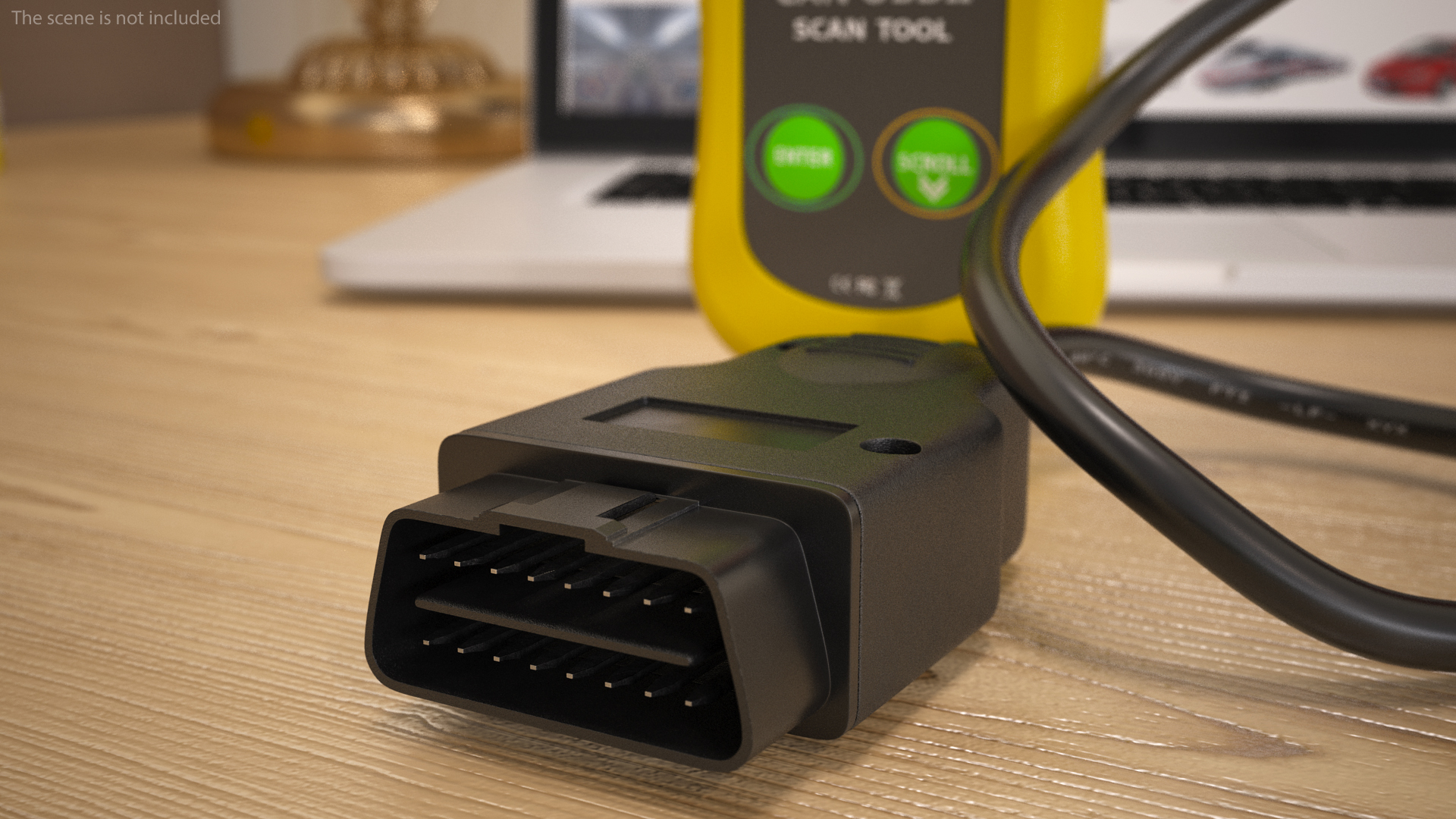 3D OBD2 Code Reader Yellow Vertical Position