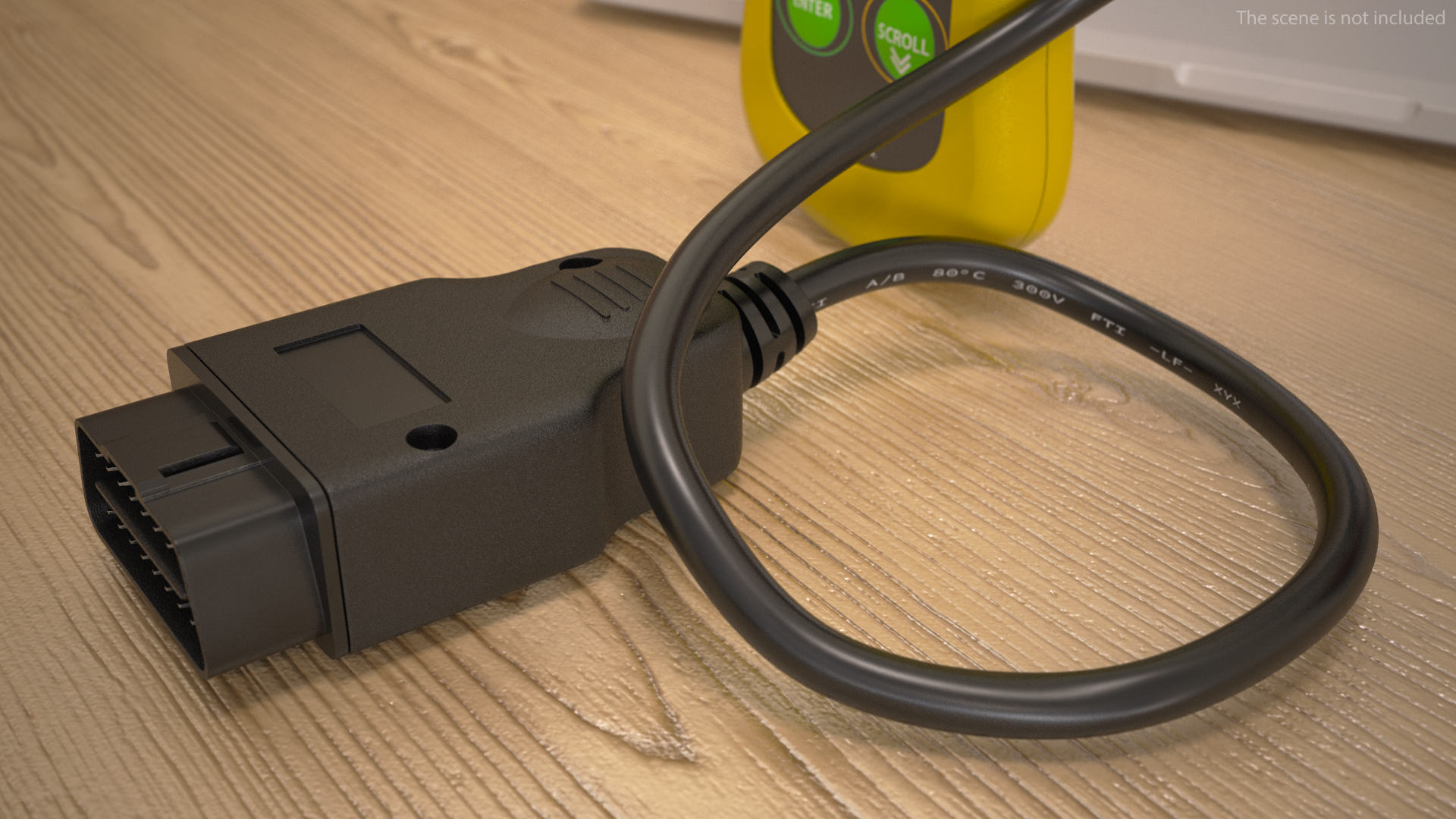 3D OBD2 Code Reader Yellow Vertical Position