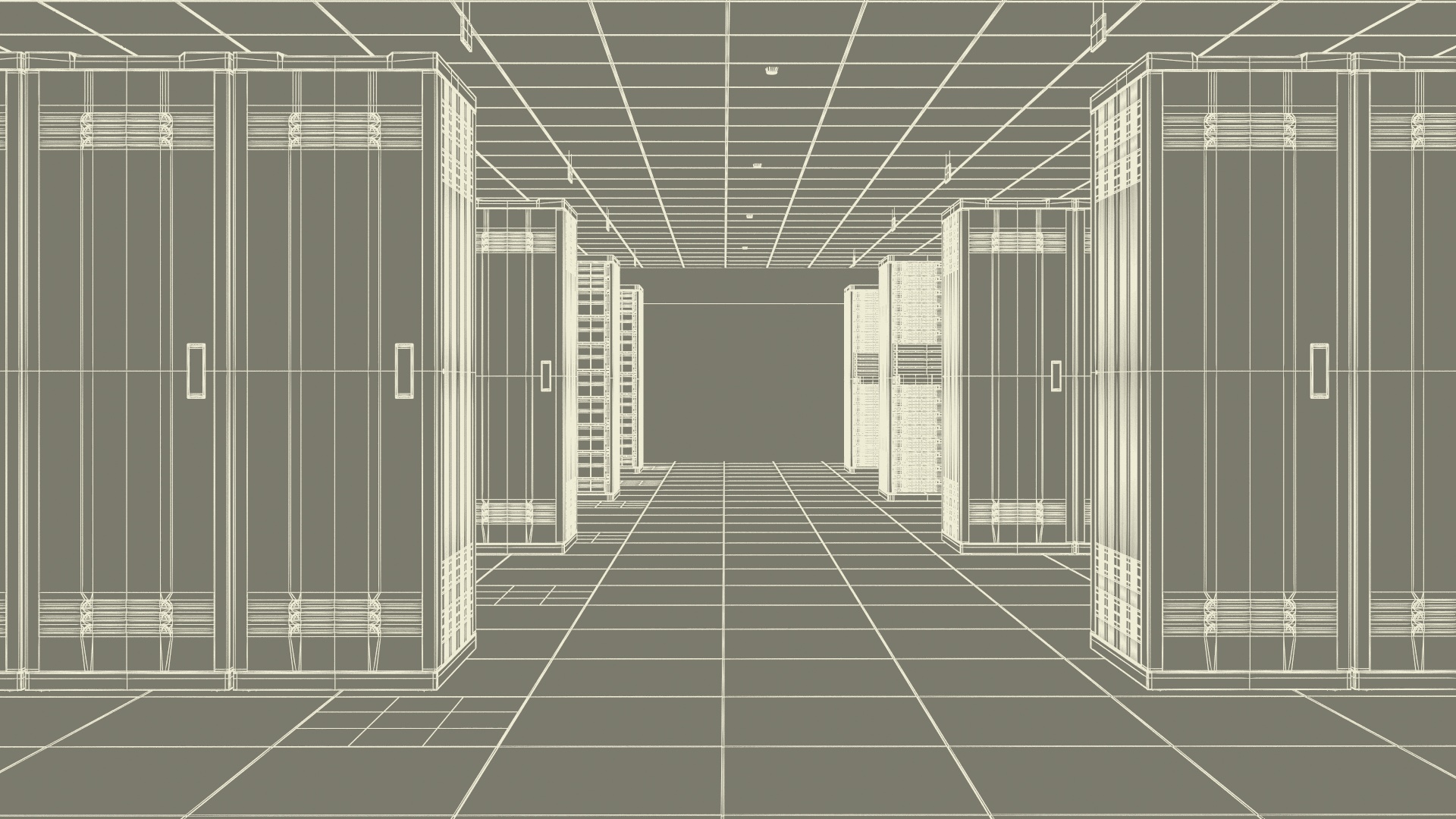 3D model Server Room No Light