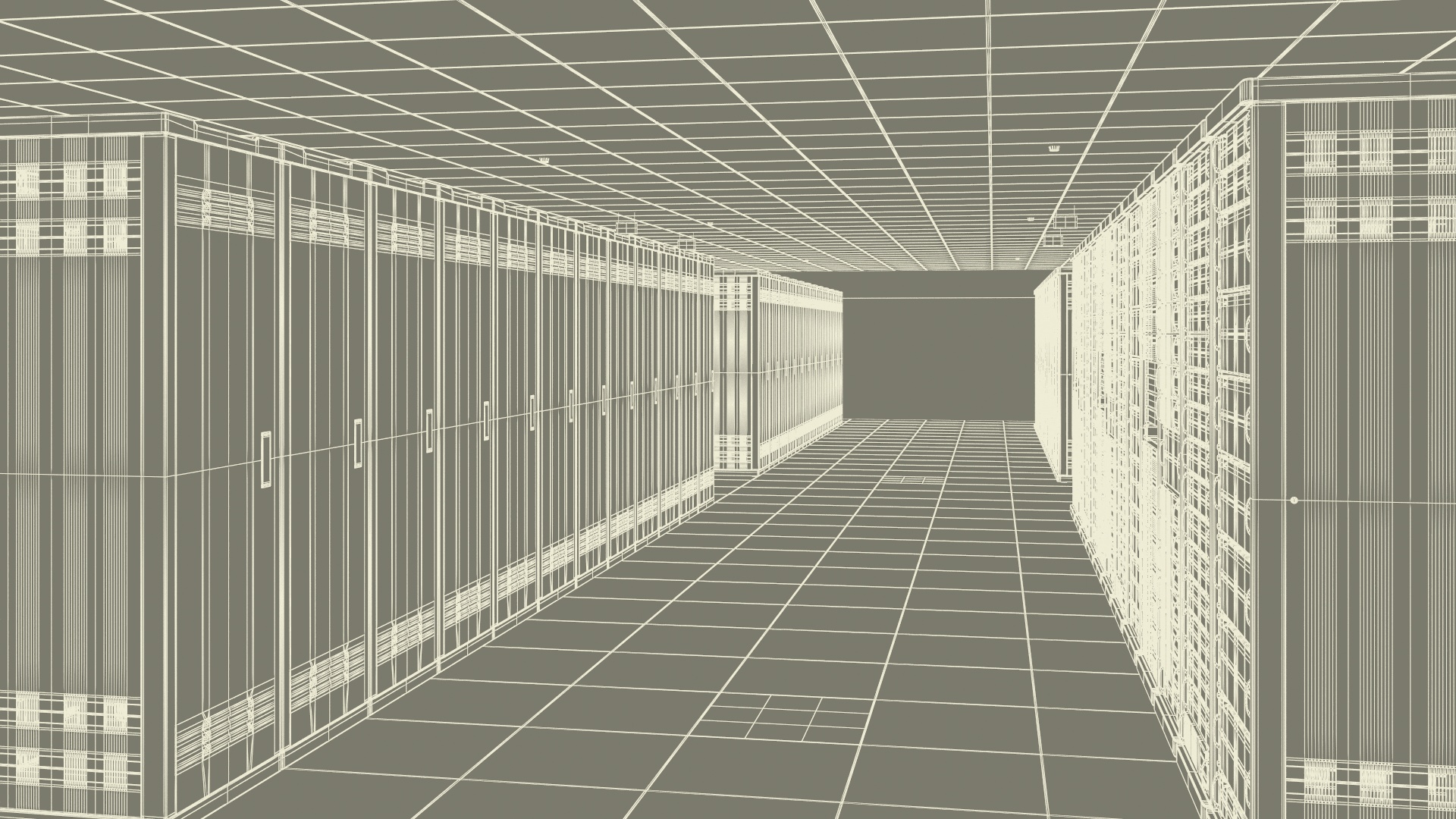 3D model Server Room No Light