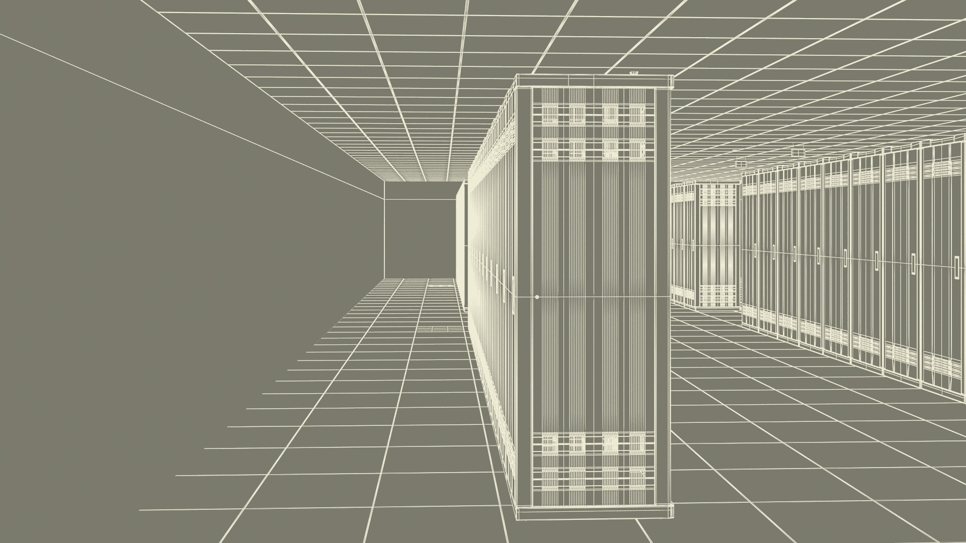 3D model Server Room No Light