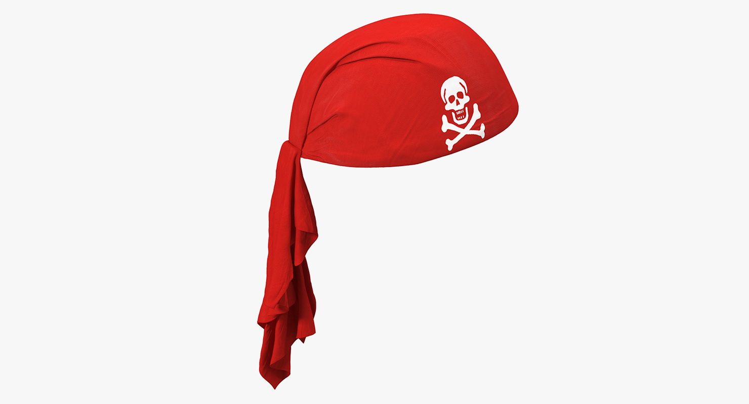 3D Red Pirate Scarf