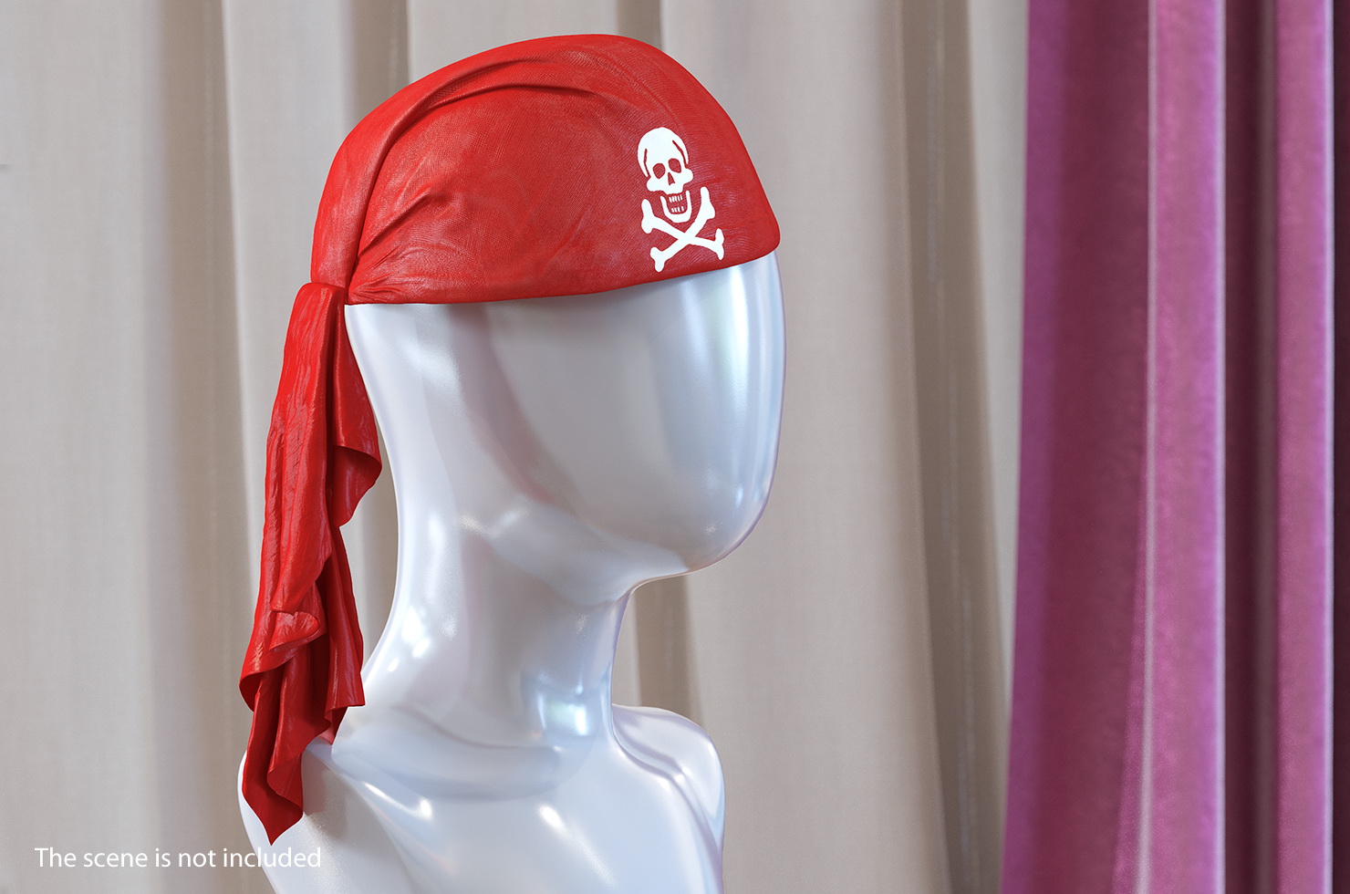 3D Red Pirate Scarf