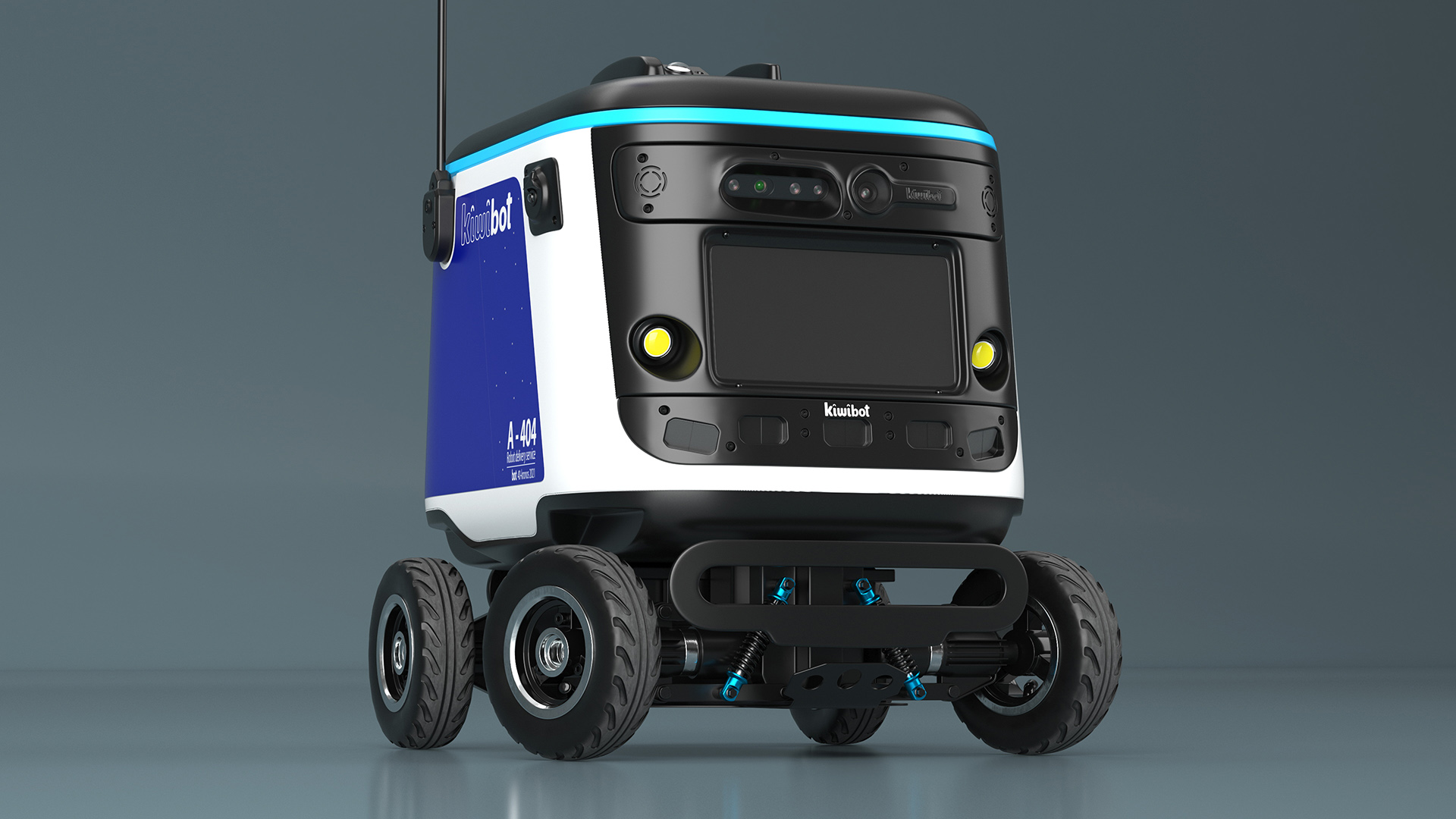 Powered Off Delivery Robot Kiwibot Blue 3D model