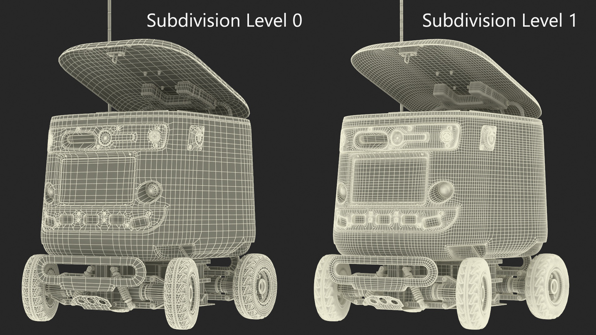 Powered Off Delivery Robot Kiwibot Blue 3D model