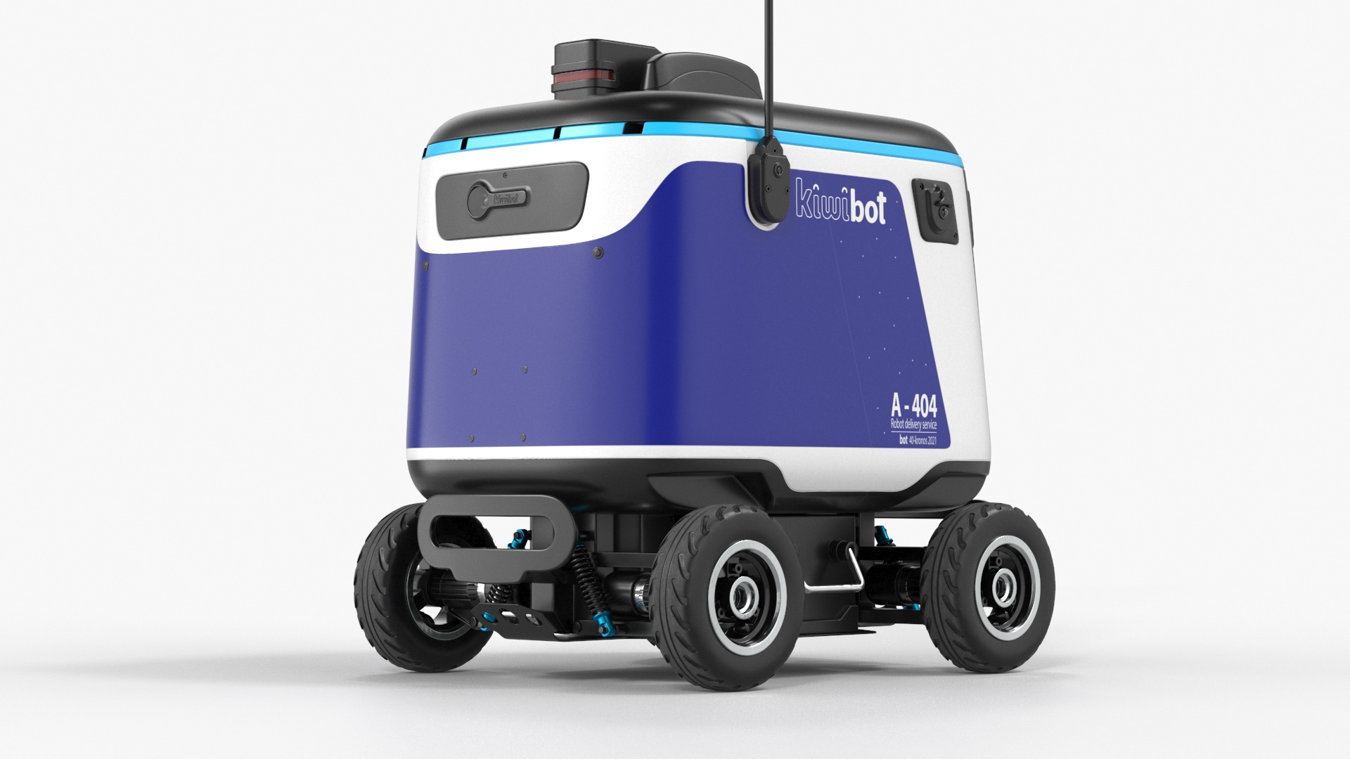 Powered Off Delivery Robot Kiwibot Blue 3D model