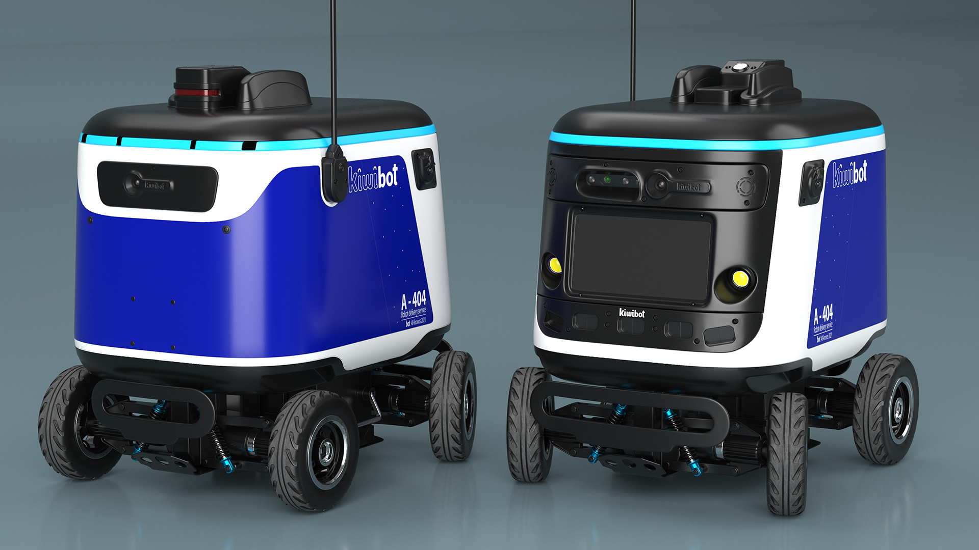 Powered Off Delivery Robot Kiwibot Blue 3D model