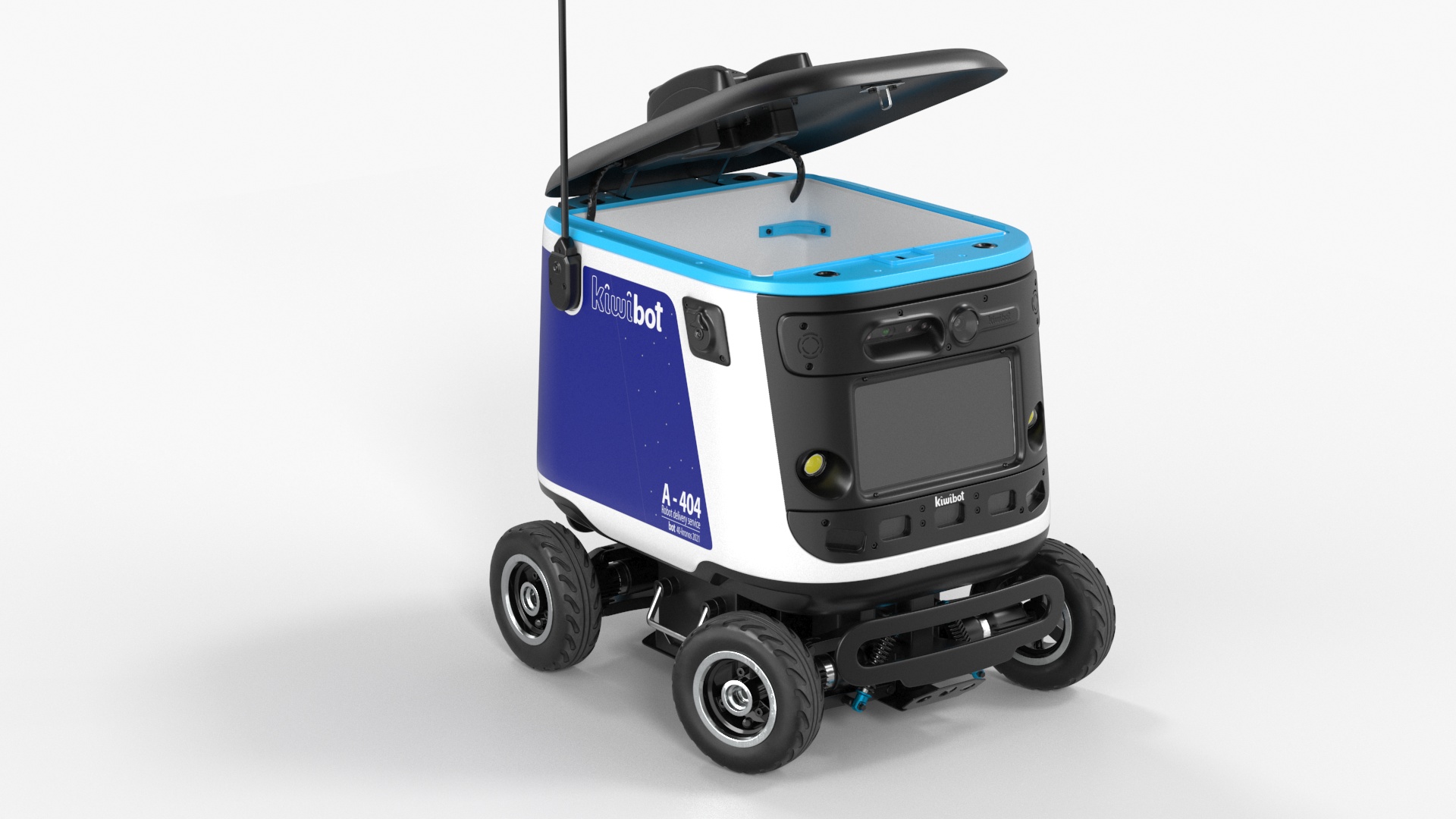 Powered Off Delivery Robot Kiwibot Blue 3D model