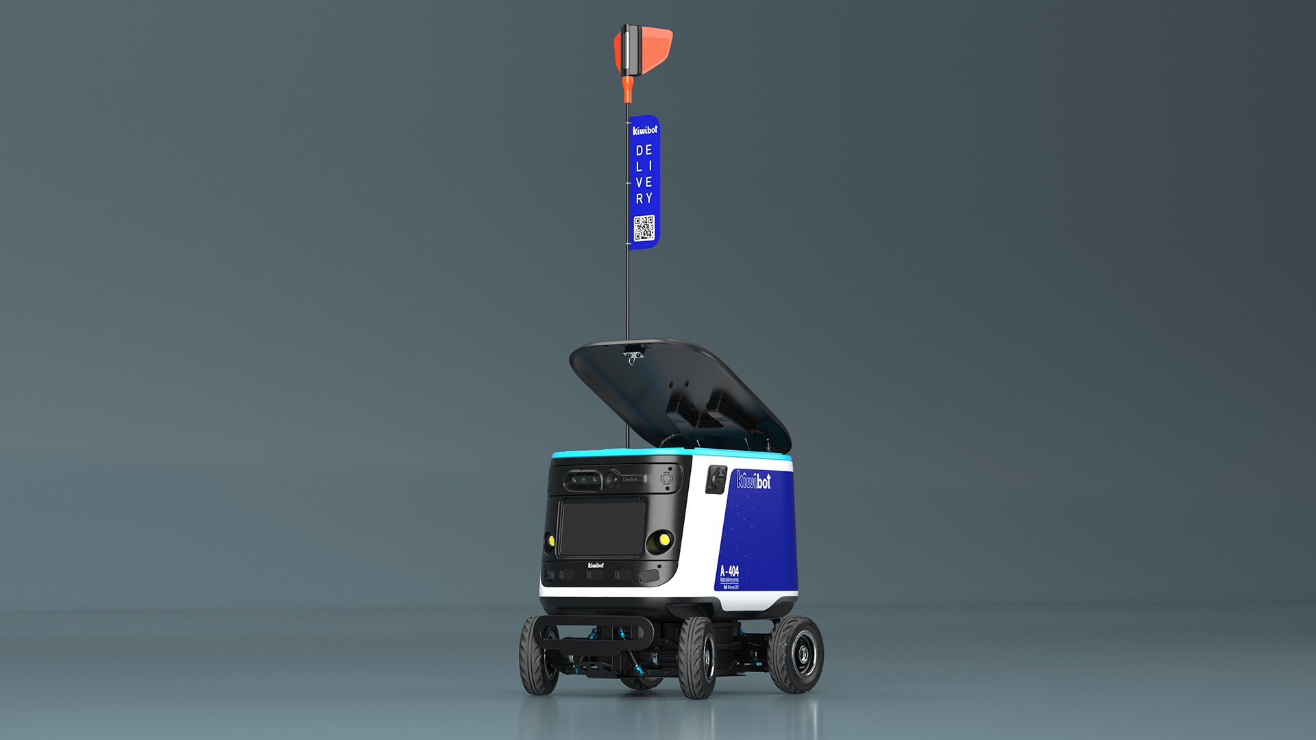 Powered Off Delivery Robot Kiwibot Blue 3D model