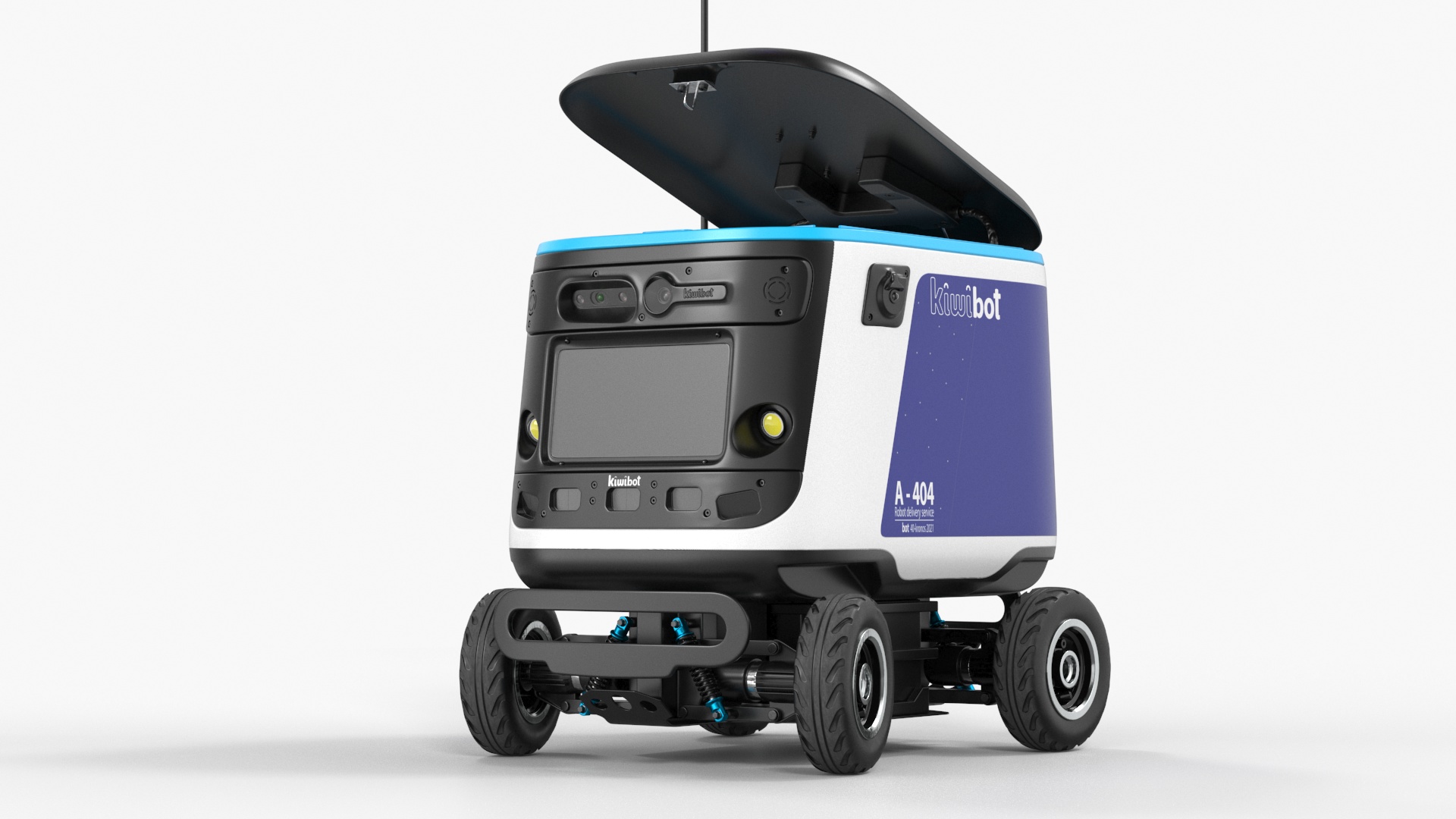 Powered Off Delivery Robot Kiwibot Blue 3D model