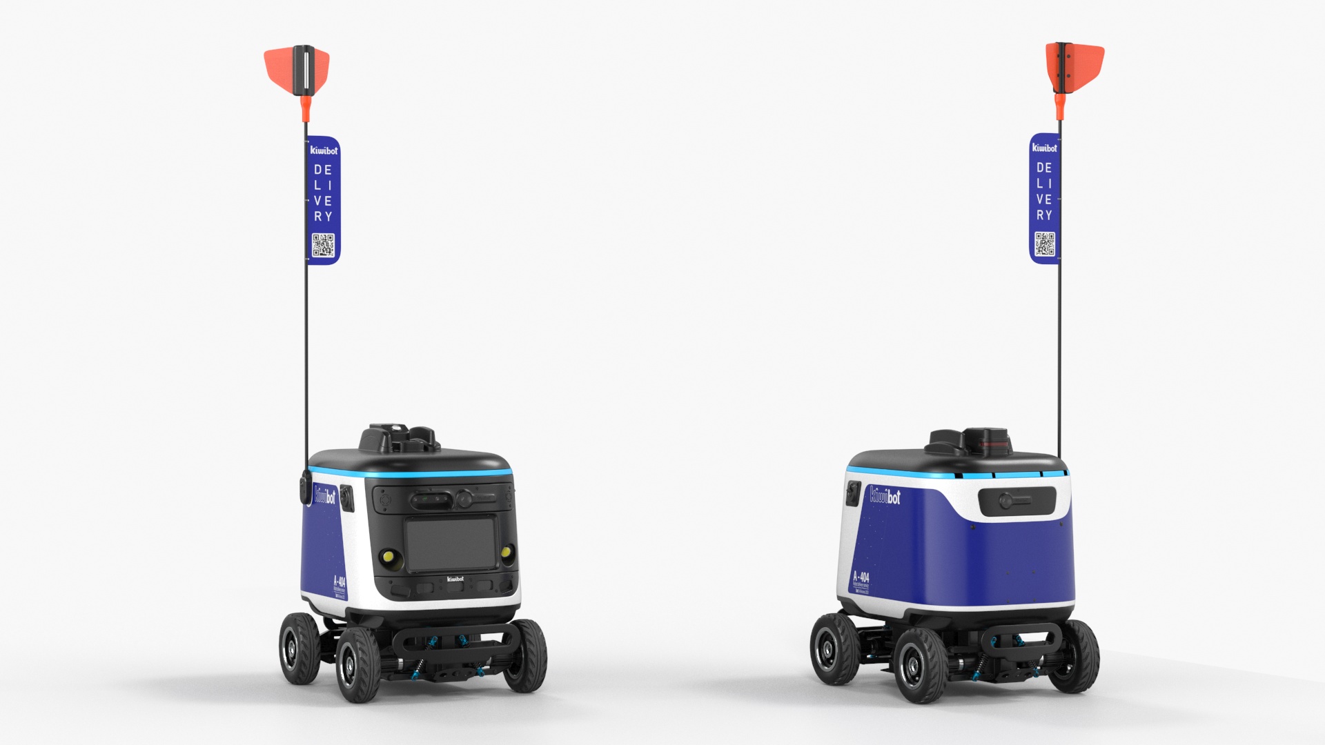 Powered Off Delivery Robot Kiwibot Blue 3D model