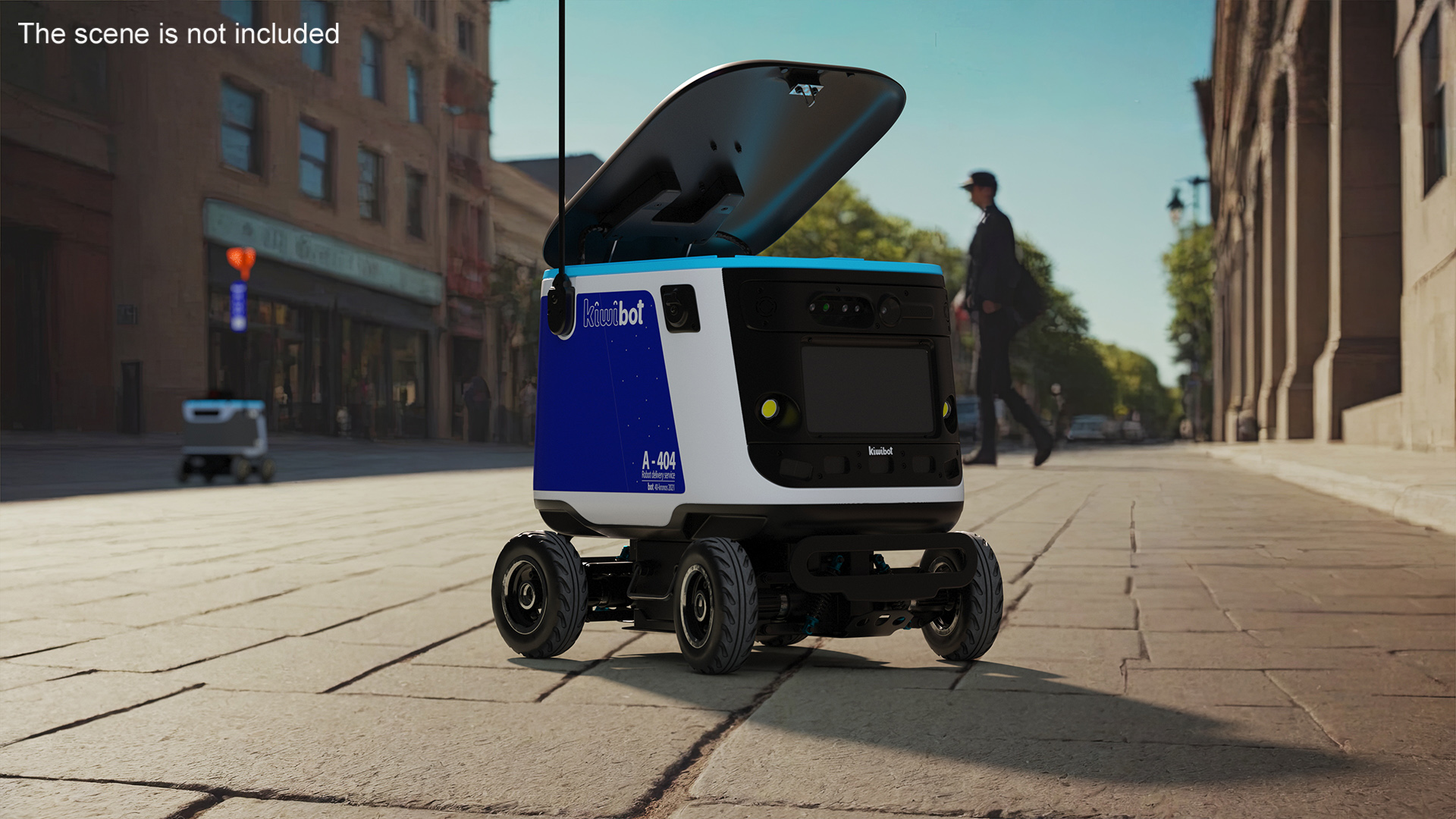 Powered Off Delivery Robot Kiwibot Blue 3D model