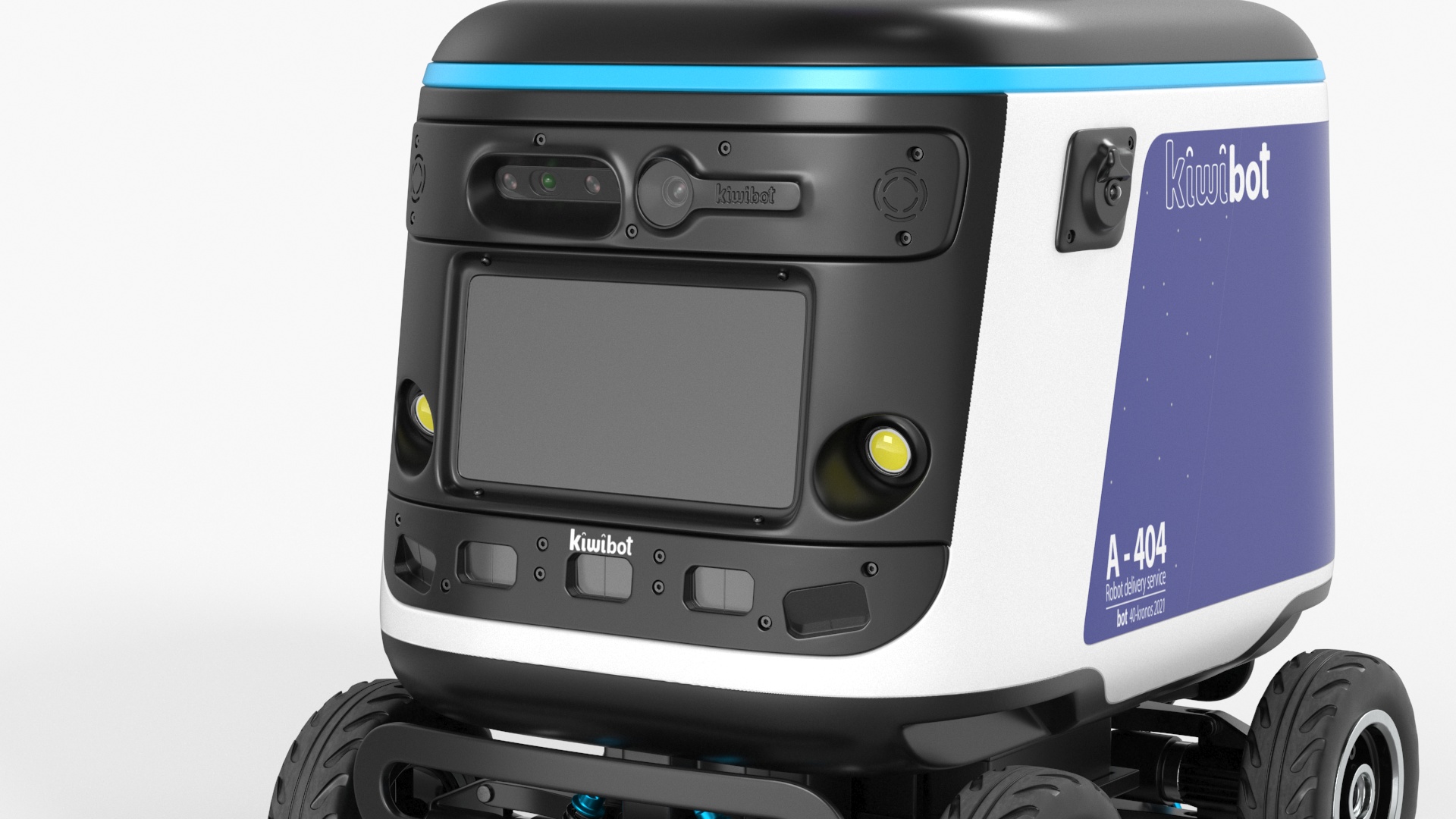 Powered Off Delivery Robot Kiwibot Blue 3D model