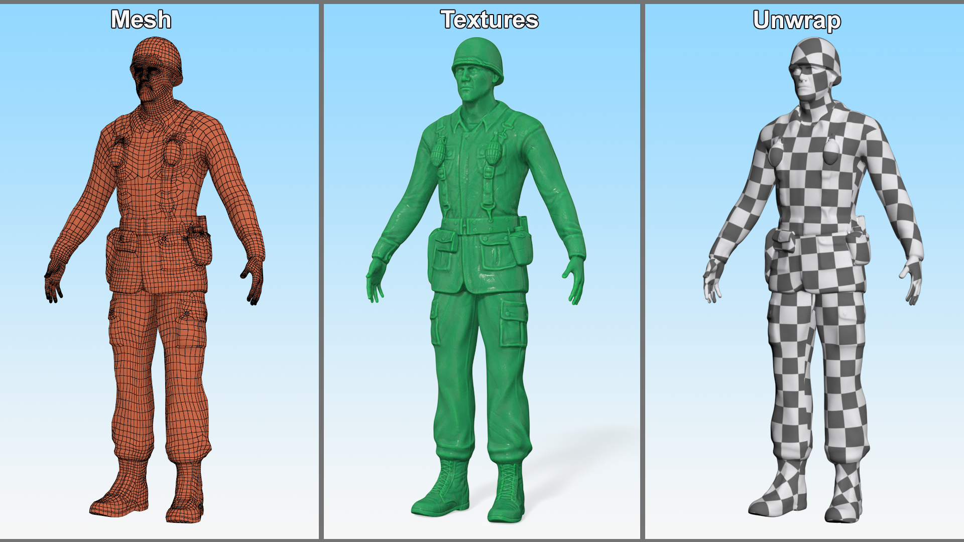 Green Toy Soldier 3D