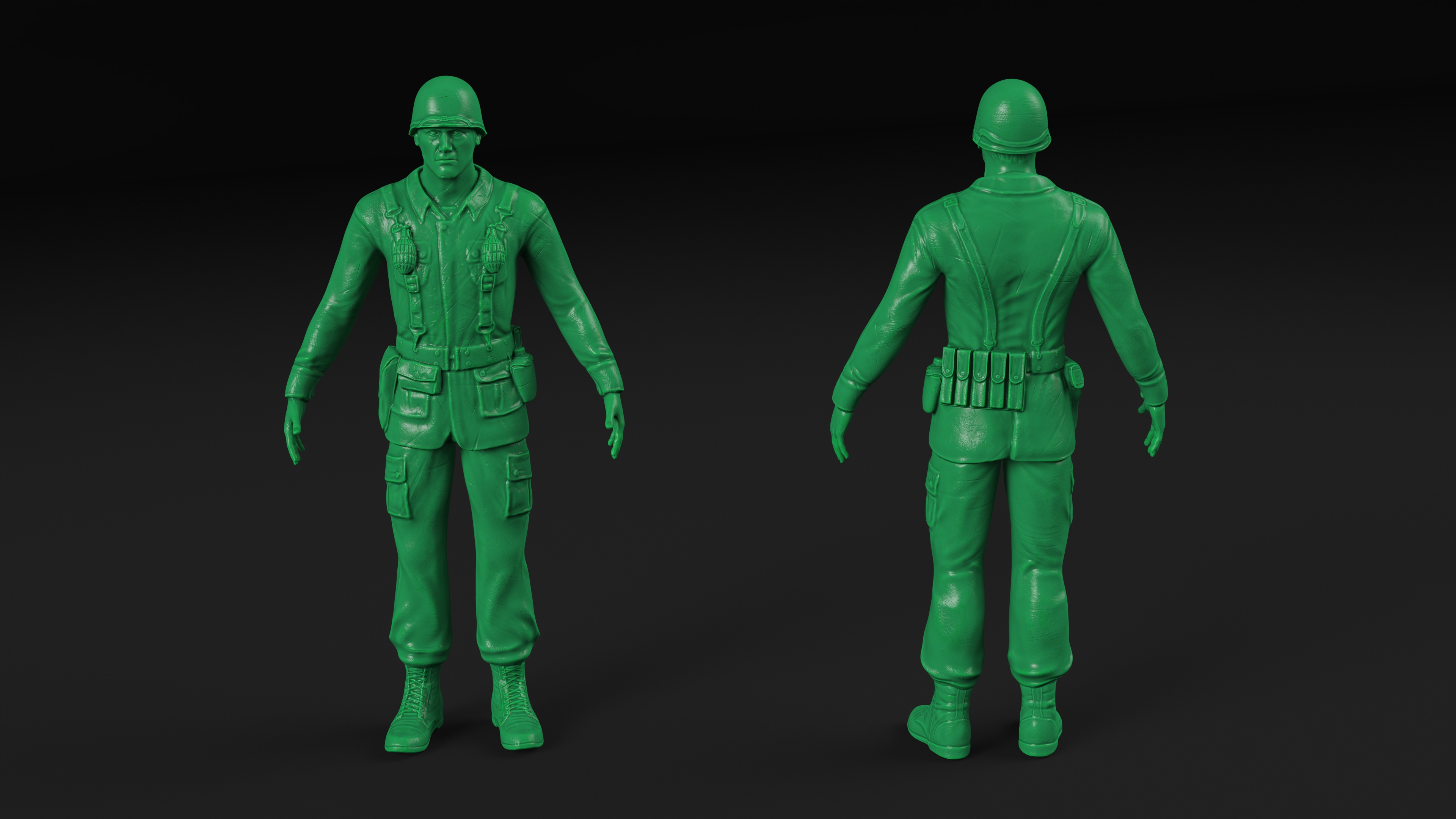 Green Toy Soldier 3D
