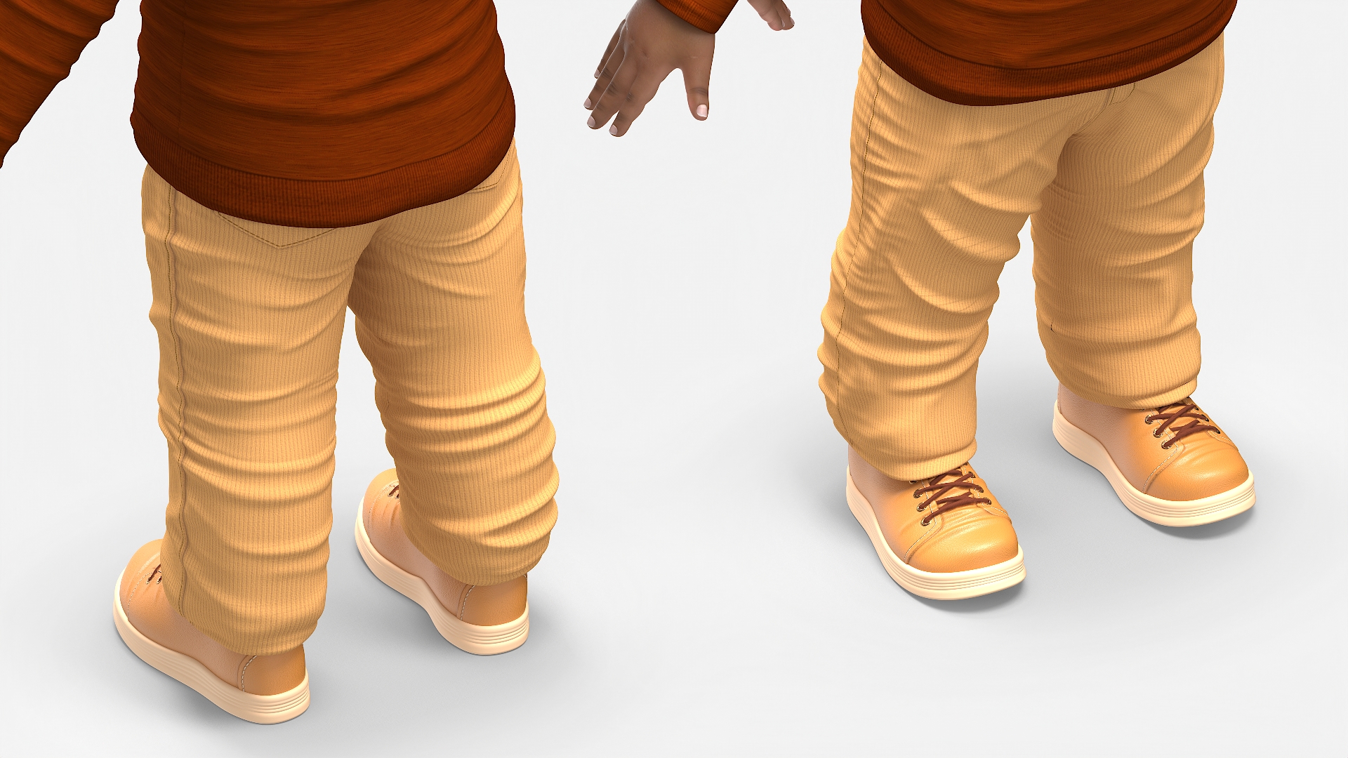 3D Little Black Boy Light Skin Autumn Clothes Rigged for Cinema 4D model