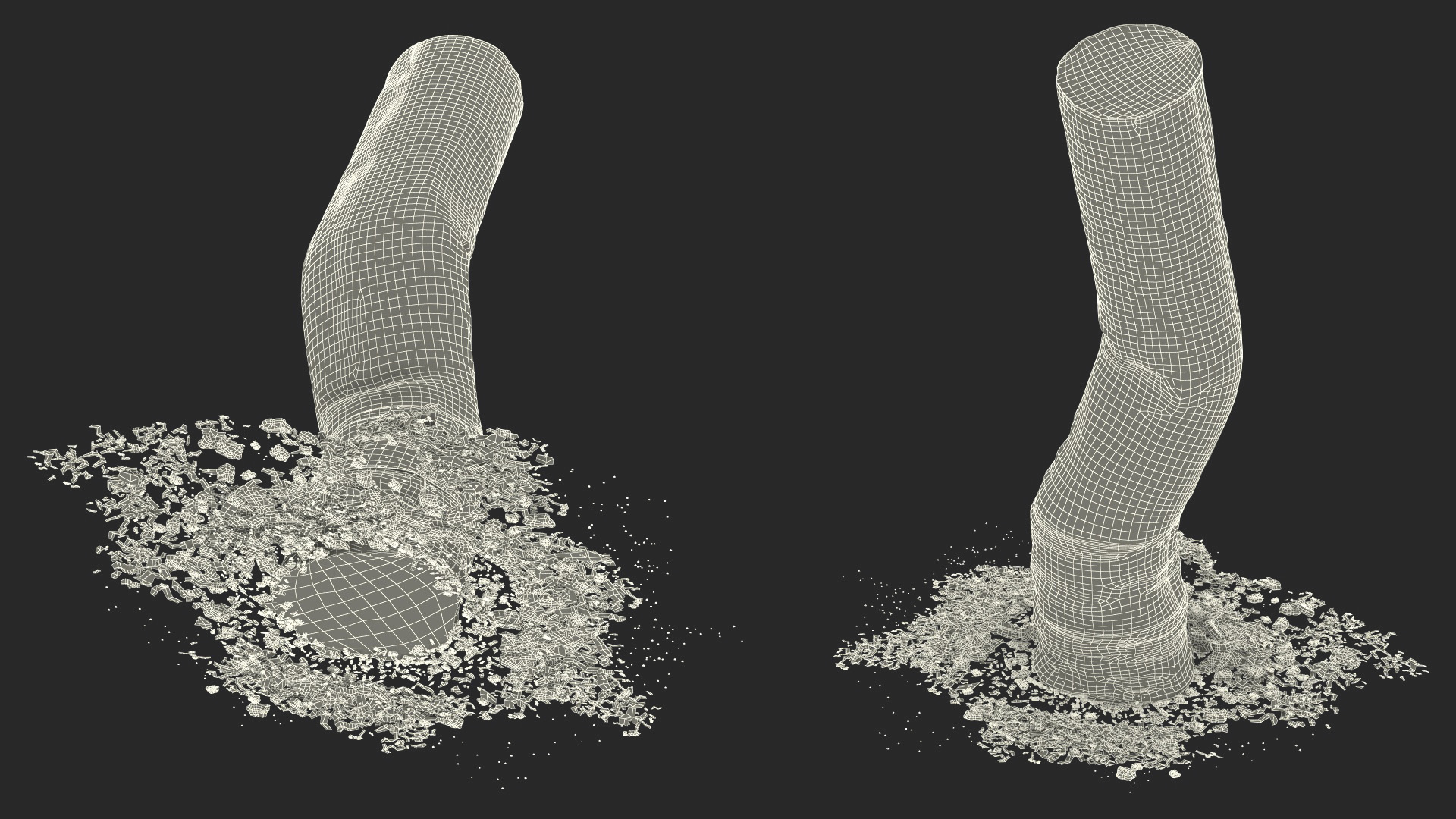 Extinguished Cigarette Butt 3D