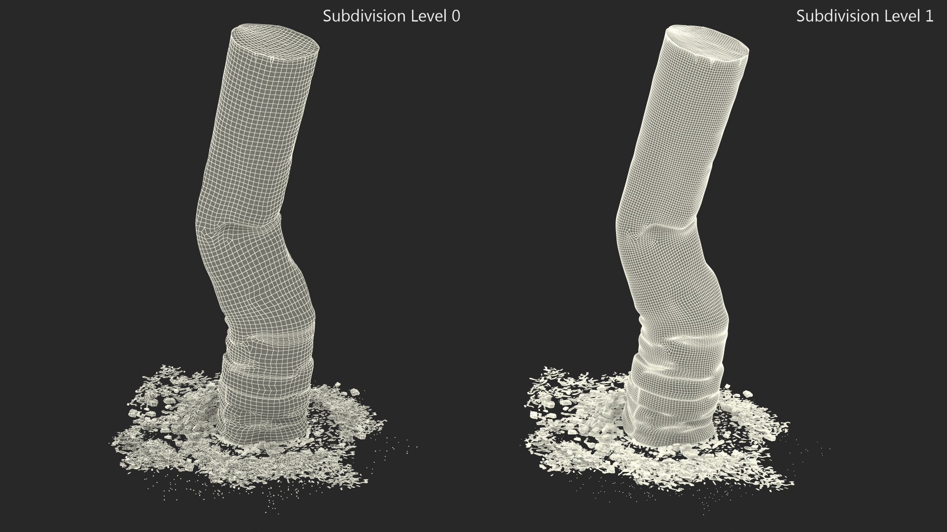 Extinguished Cigarette Butt 3D