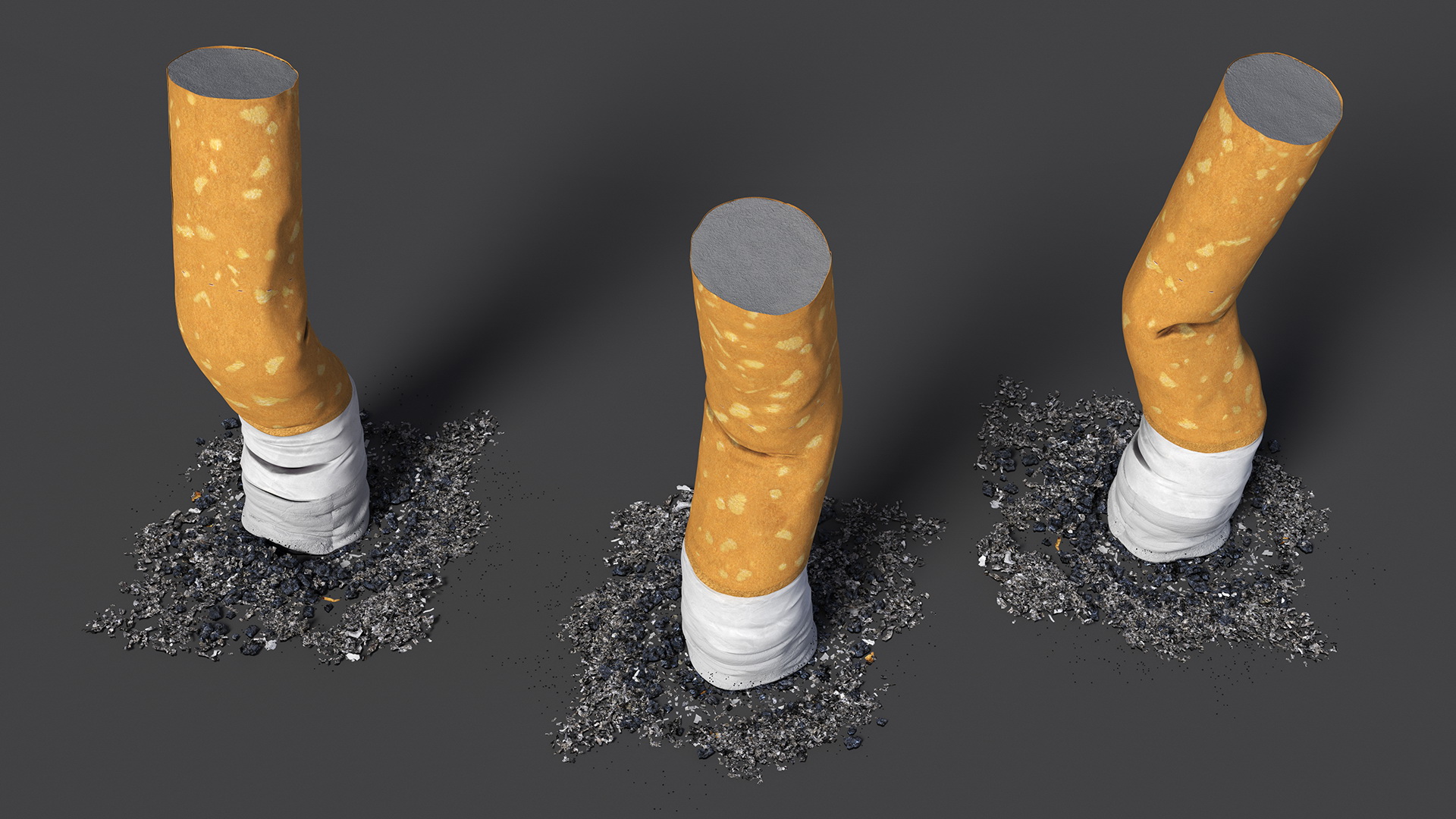 Extinguished Cigarette Butt 3D