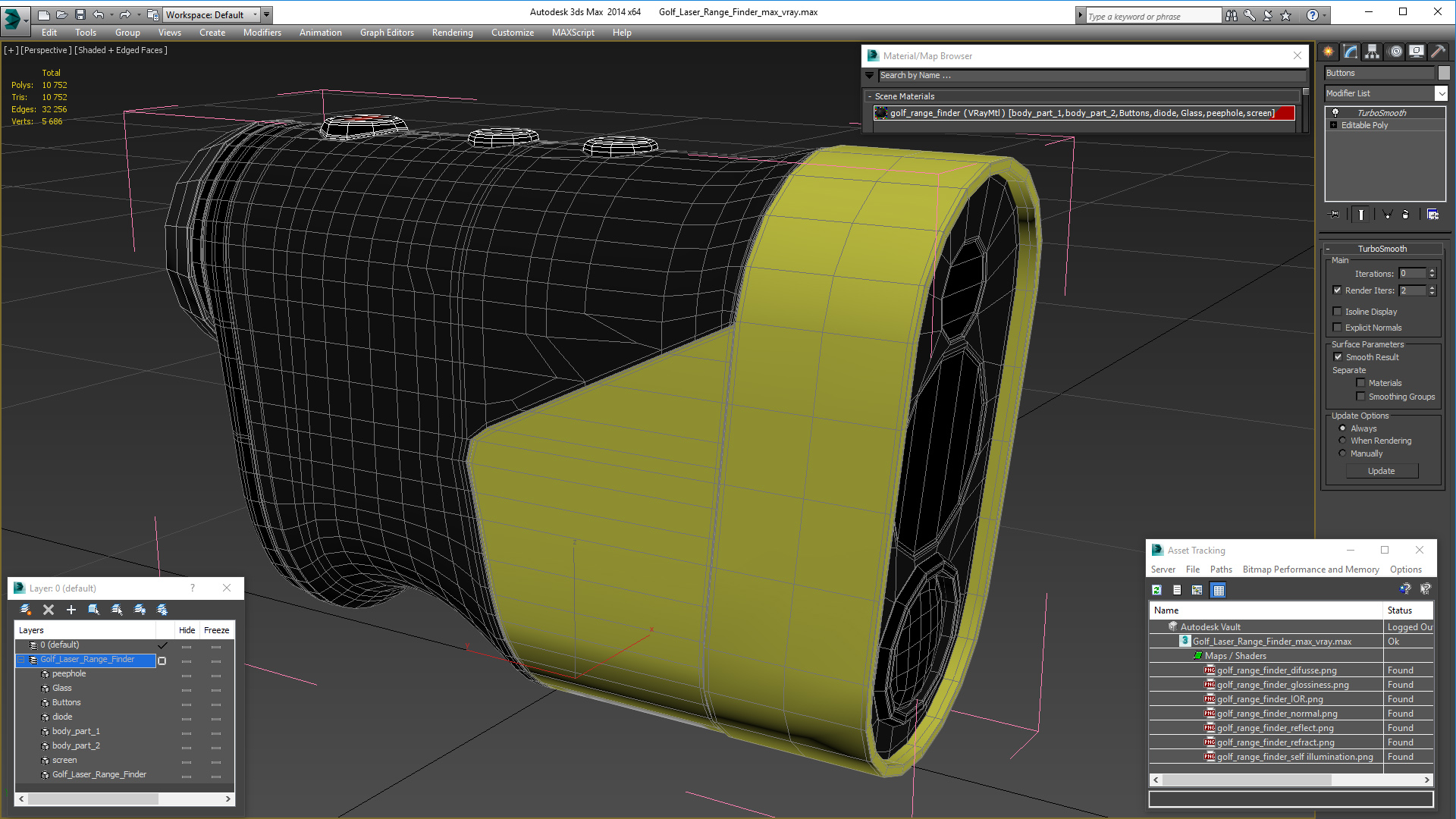 3D Golf Laser Range Finder model