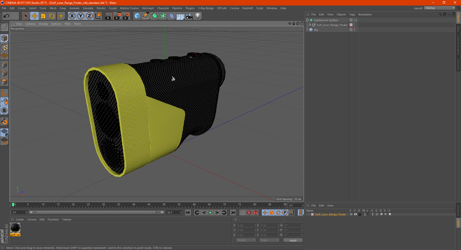3D Golf Laser Range Finder model